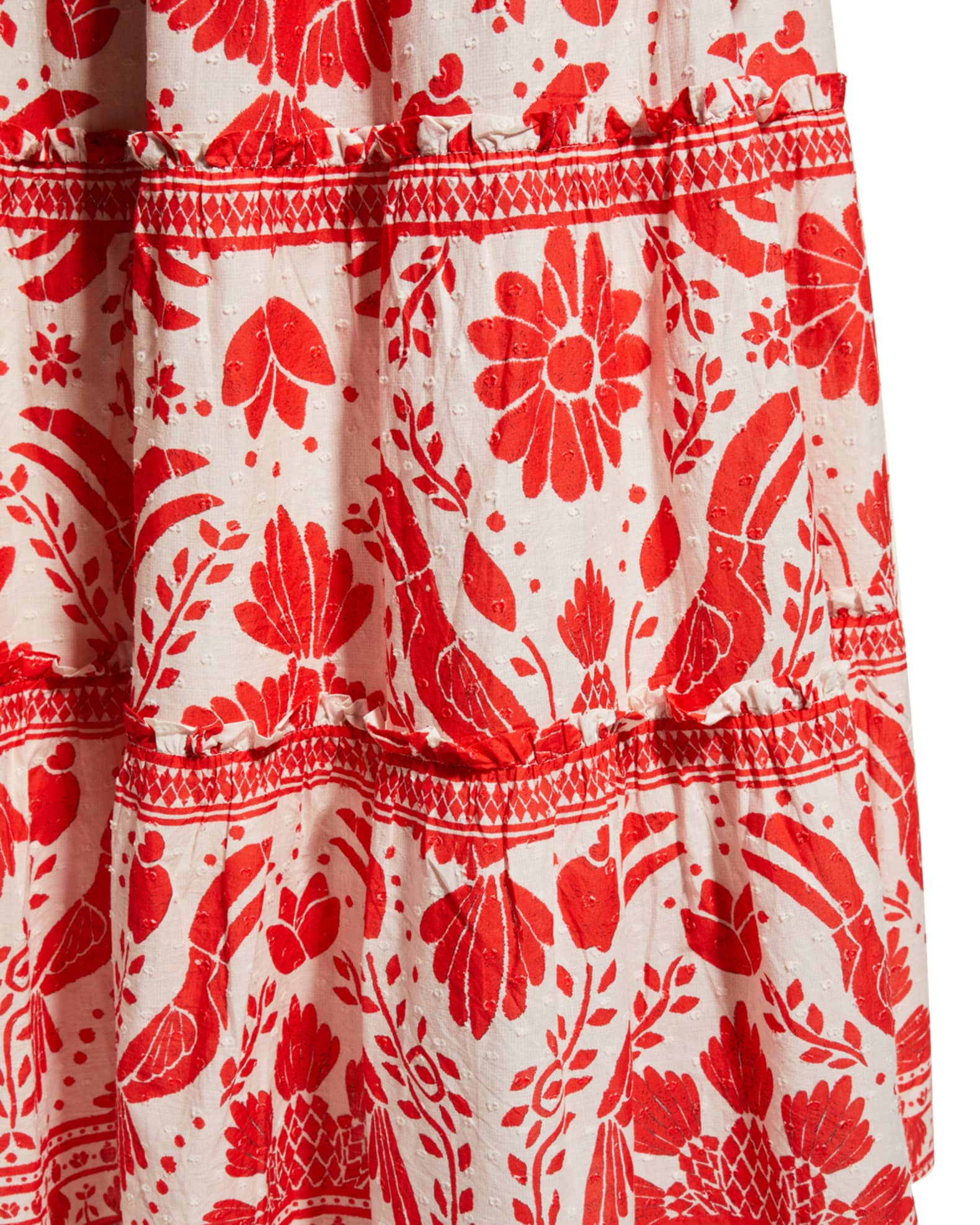 Farm Rio Jungle Flow Tassel-Tie Cotton Maxi Skirt | Neiman Marcus