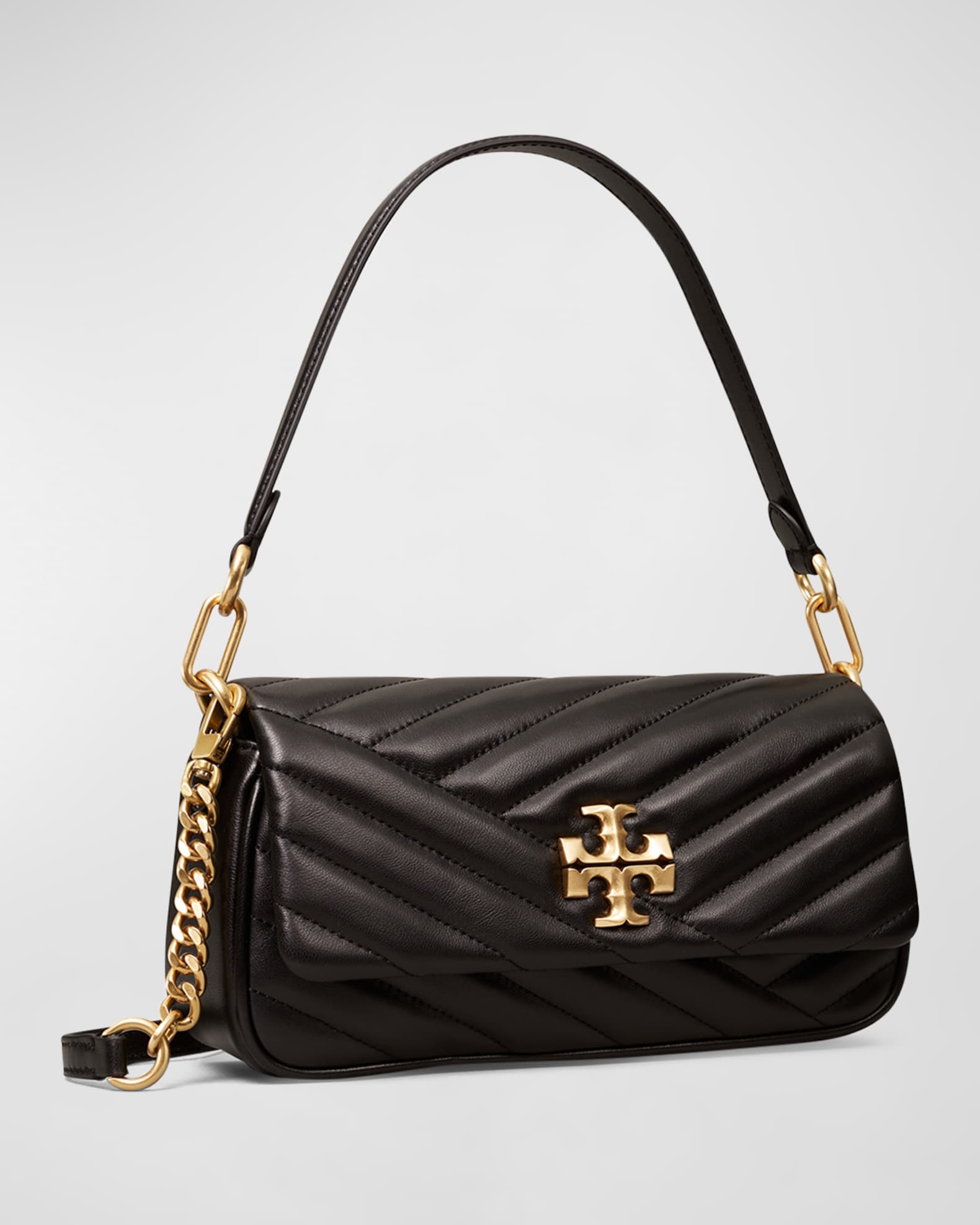 Tory Burch Kira Chevron Small Leather Shoulder Bag Black