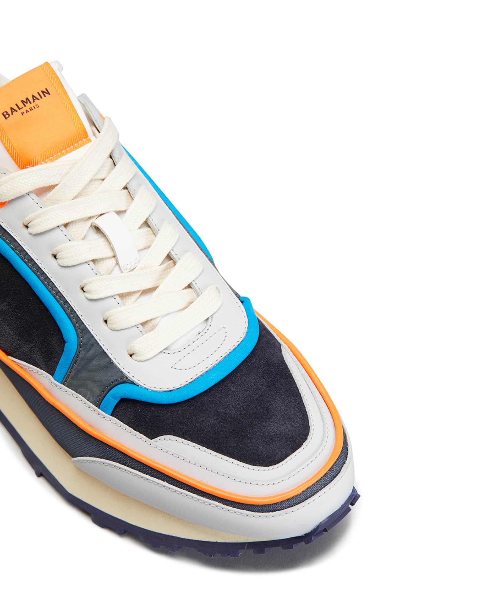 Balmain Men's Racer SuedeNylon Sneakers Neiman Marcus