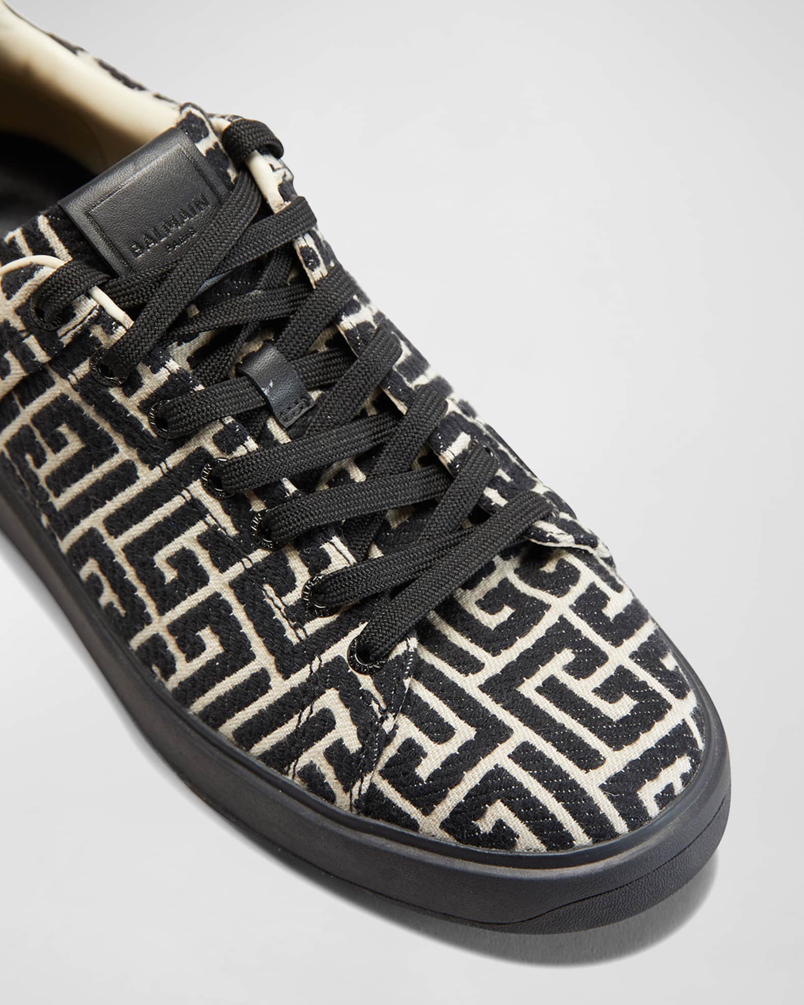 Balmain Men's B-Court Jacquard Monogram Low Top Sneakers