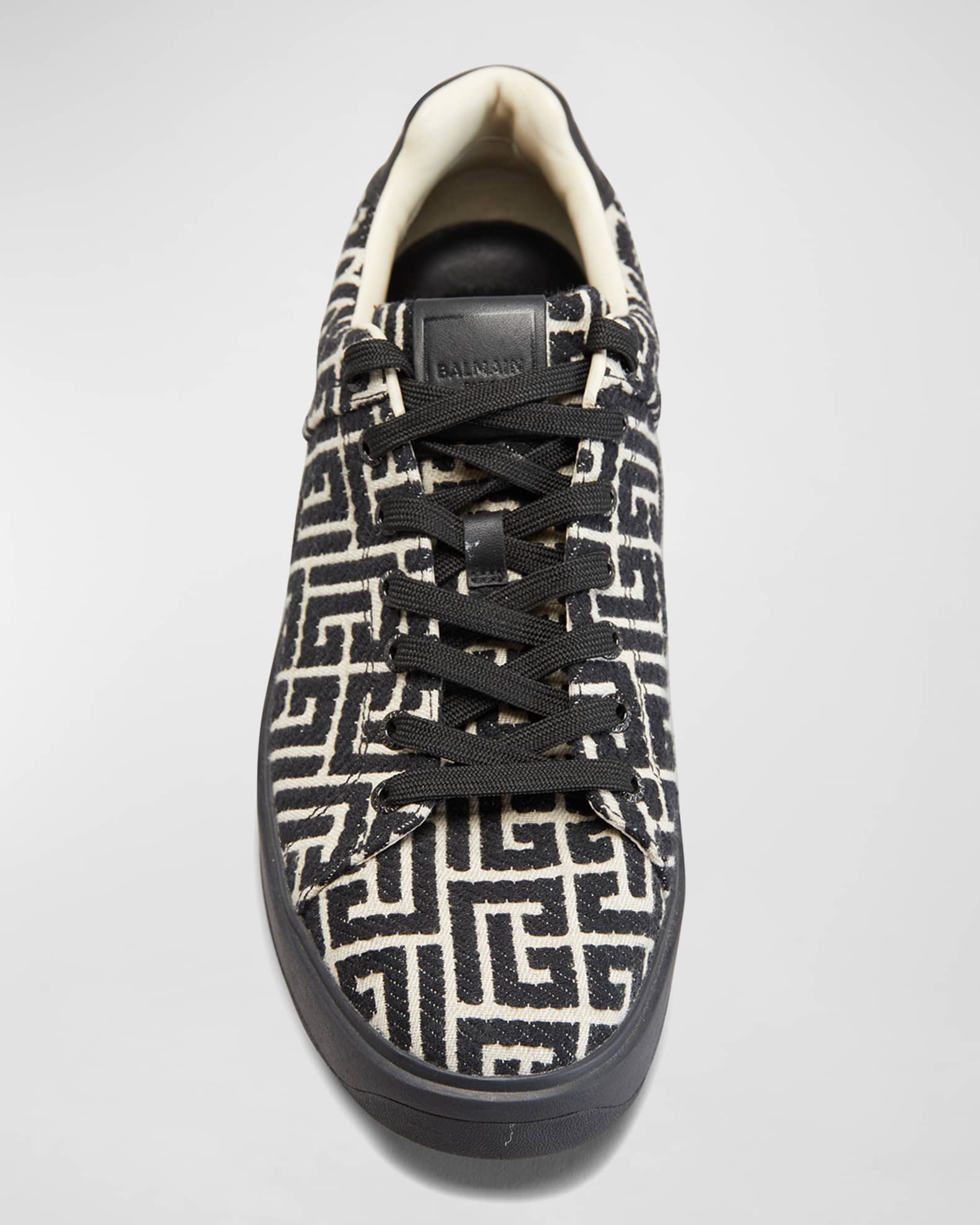 Balmain Men's B-Court Jacquard Monogram Low Top Sneakers Balmain Men's B-Court Jacquard Monogram Low Top Sneakers
