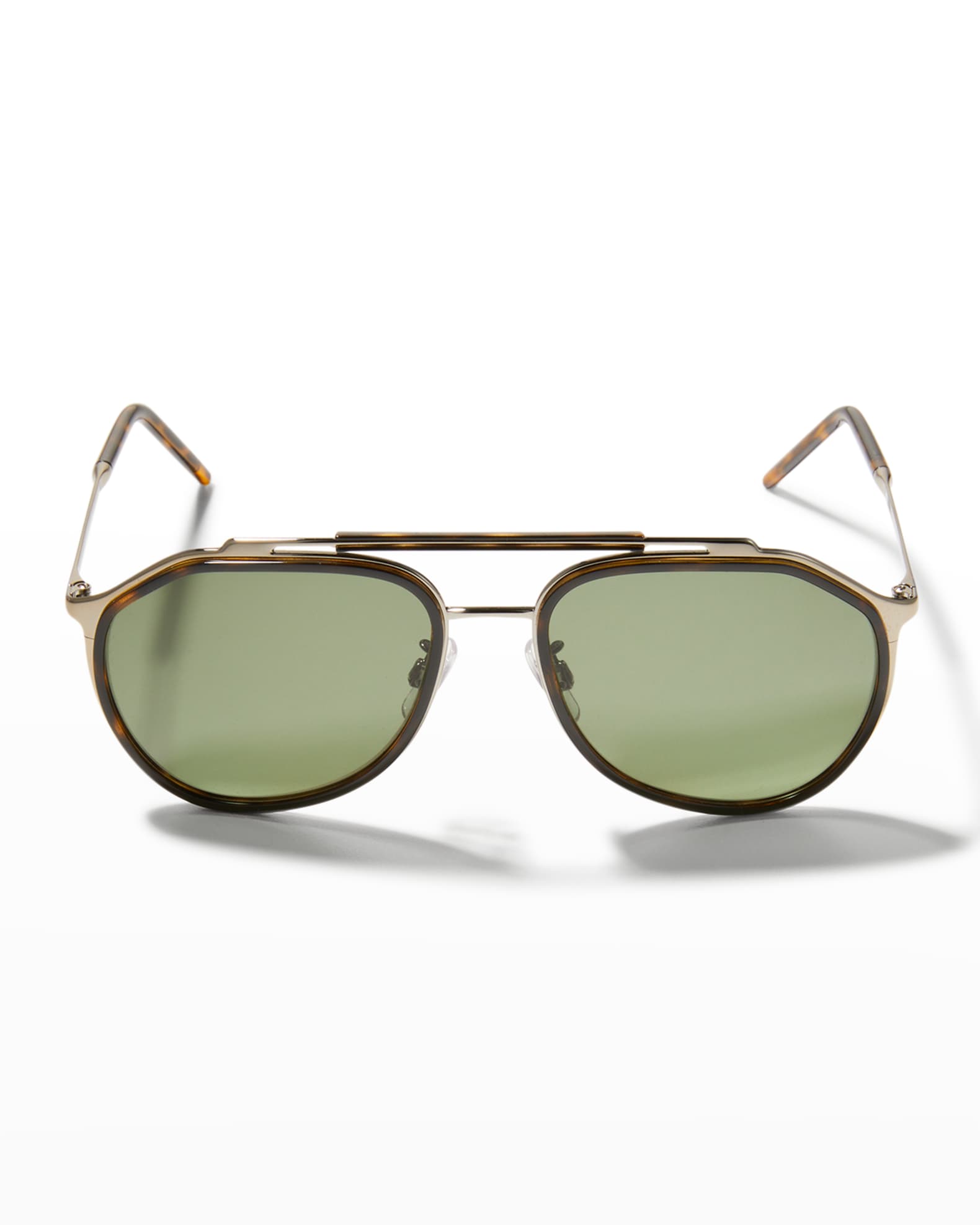 Montgomery Modstander heldig Dolce&Gabbana Men's Metal Double-Bridge Round Aviator Sunglasses | Neiman  Marcus