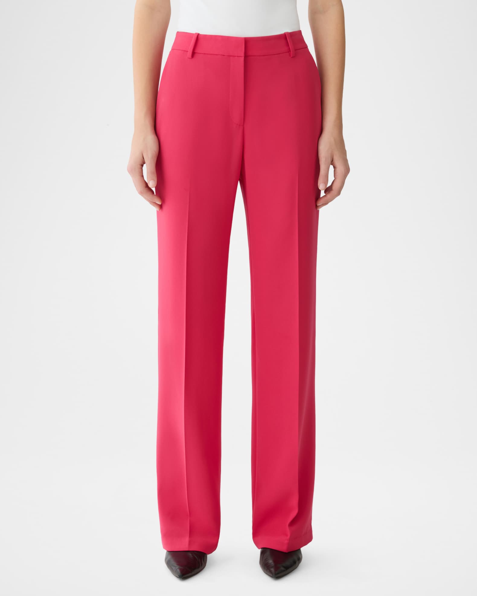 Lafayette 148 NY Crepe High Rise Straight Leg Pants