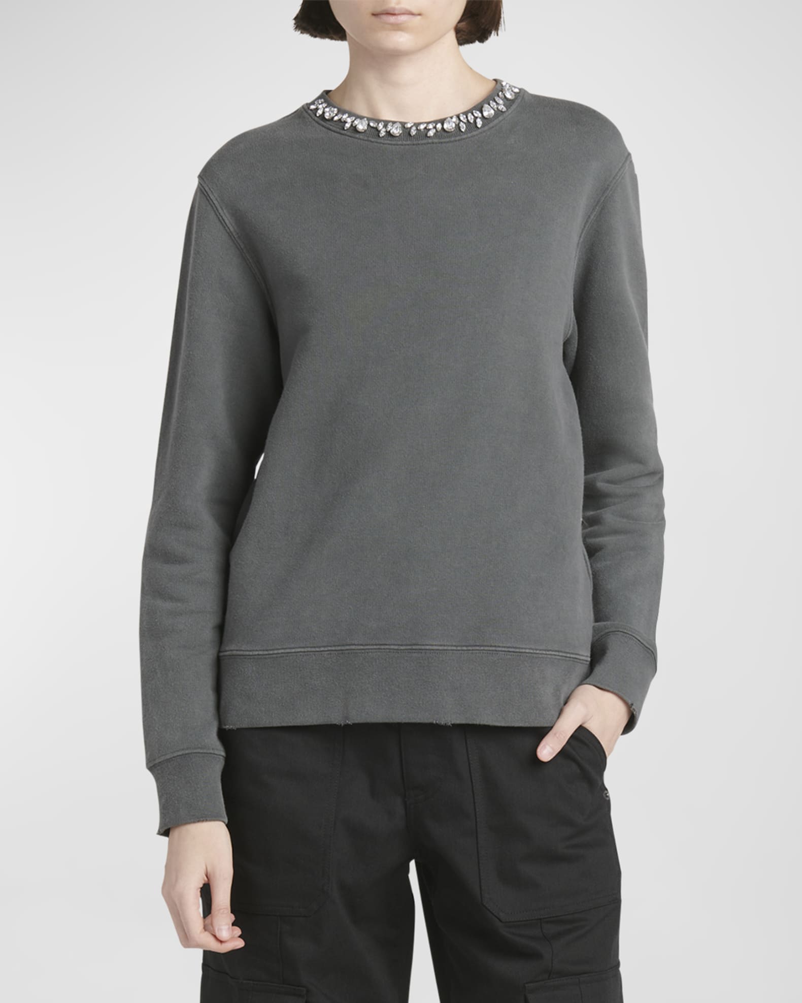 Golden Goose Distressed Crystal-Embellished Crewneck