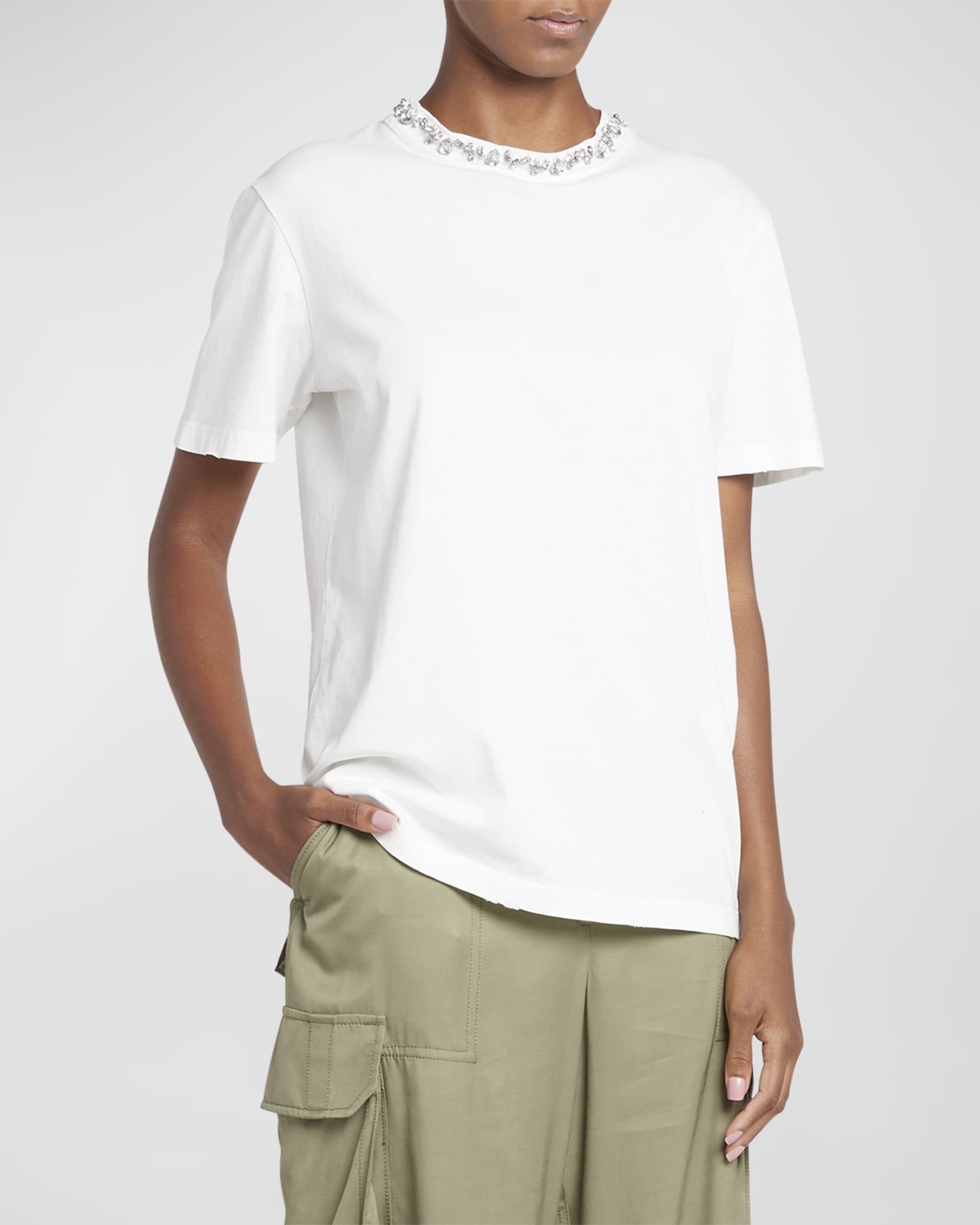 Golden Goose Distressed Short-Sleeve Embellished T-Shirt | Neiman Marcus