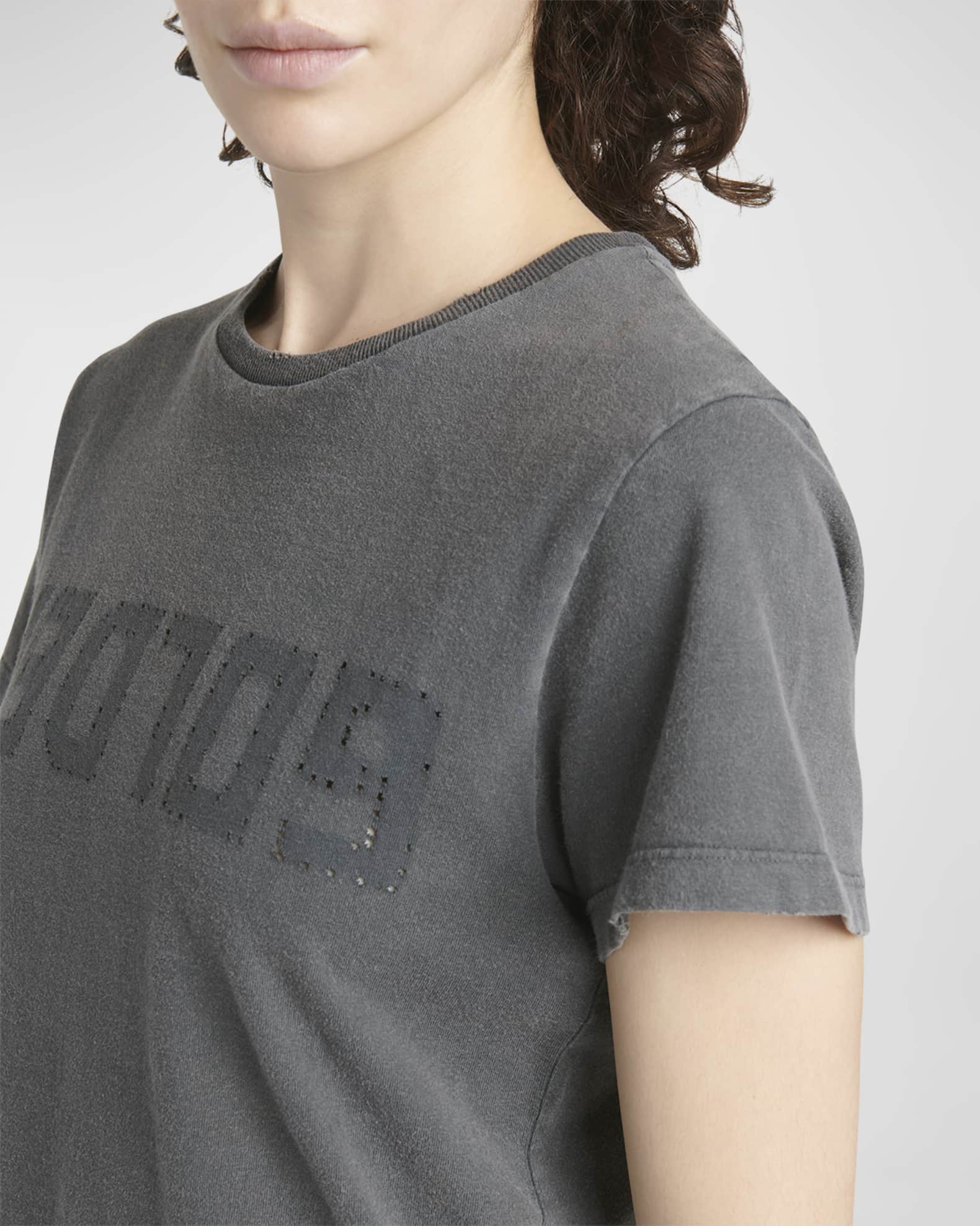 Golden Regular Distressed Embroidered T-Shirt main image 0