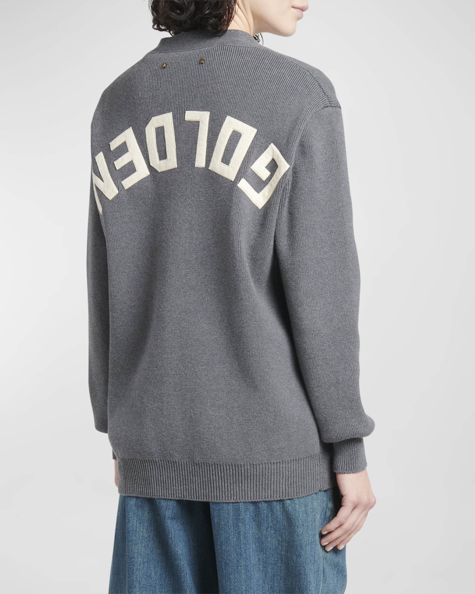 Golden Goose Knit Logo Cardigan | Neiman Marcus