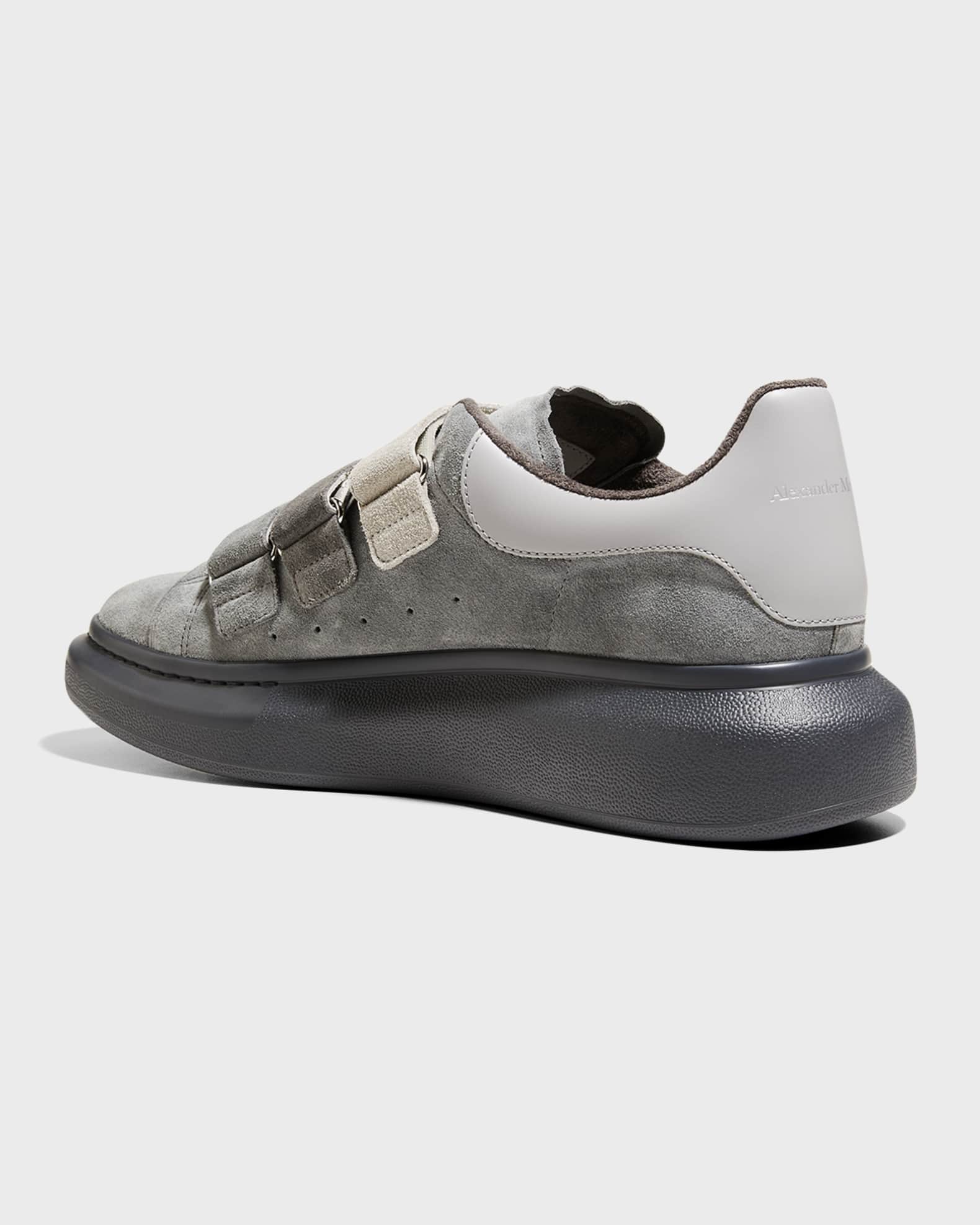alexander mcqueen oversized triple strap leather sneakers