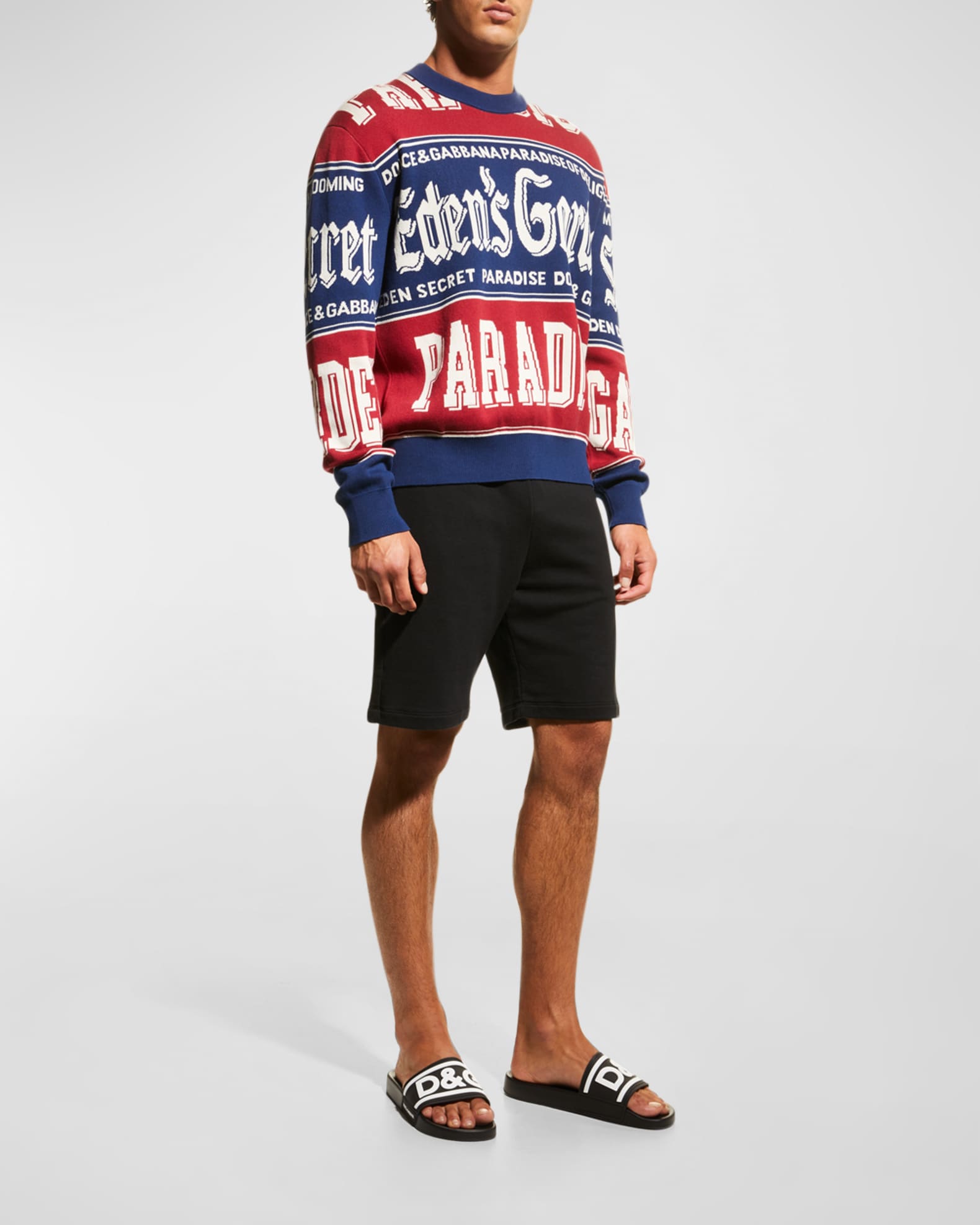 DOLCE&GABBANA ロゴプールスライド 大人気 数量限定 Dolce&Gabbana Men's Logo Pool Slides | Neiman Marcus
