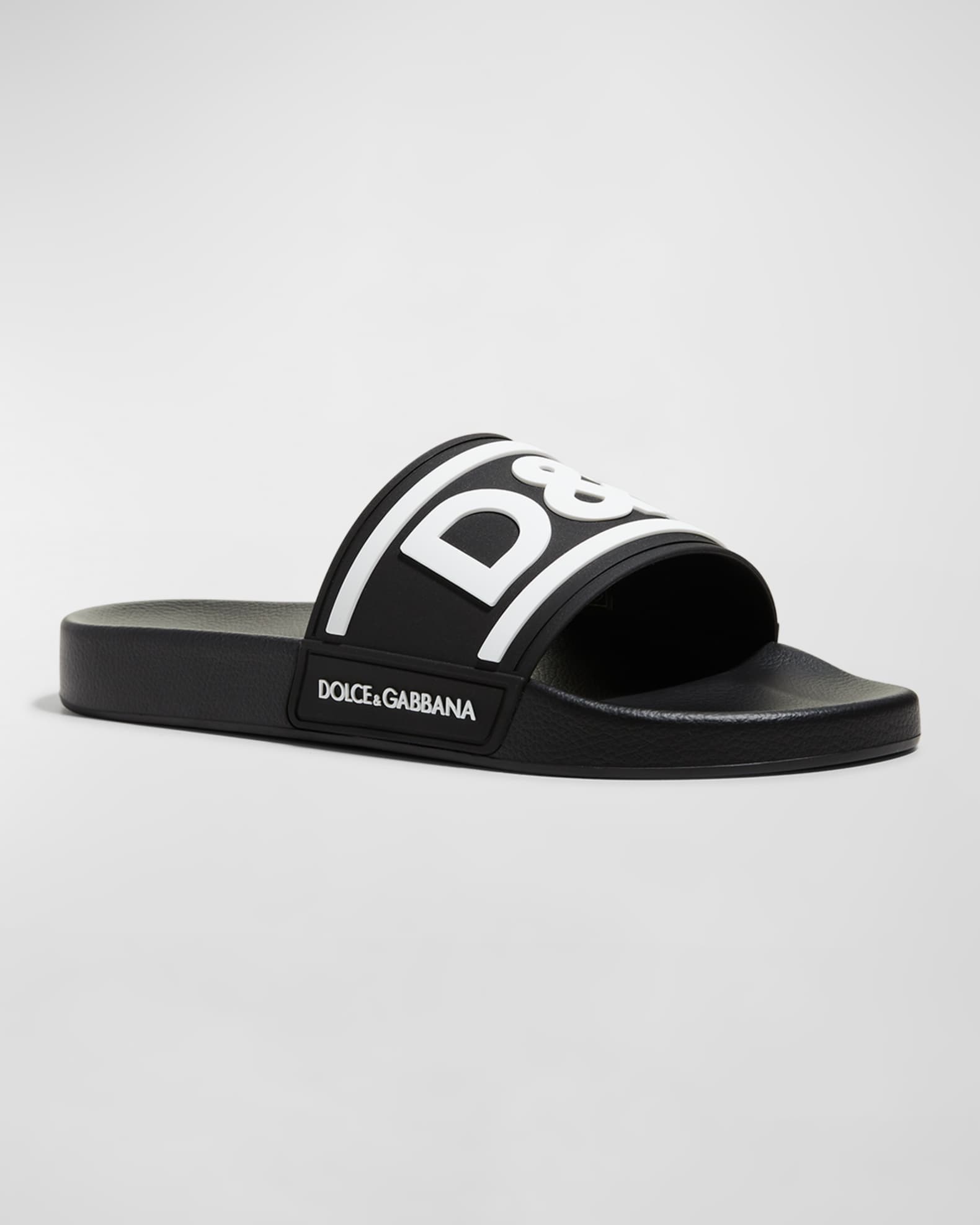 Dolce&Gabbana Men's Logo Pool Slides | Neiman Marcus