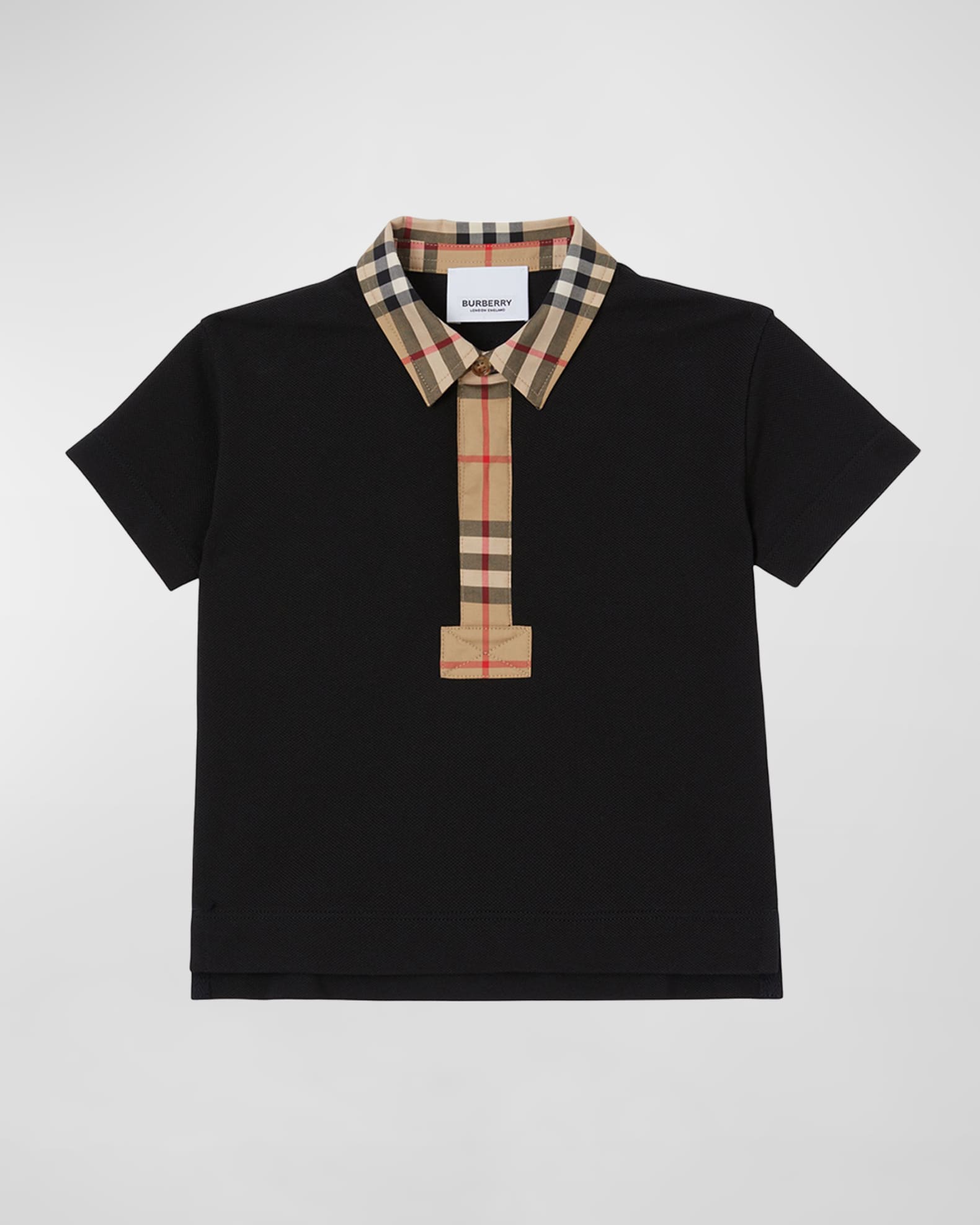 Burberry Boy's Johane Micro Check Polo Shirt, Size 6M-2 | Neiman Marcus