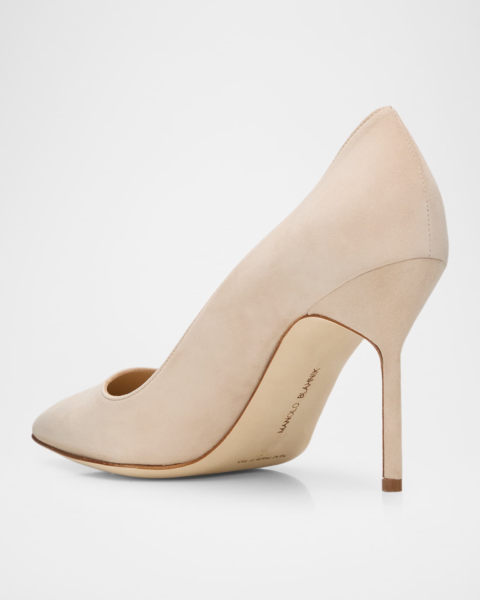 MANOLO BLAHNIK ベージュ ポインテッドトゥ 36.5 Manolo Blahnik 90mm BB Suede Pointed-Toe Pumps | Neiman Marcus