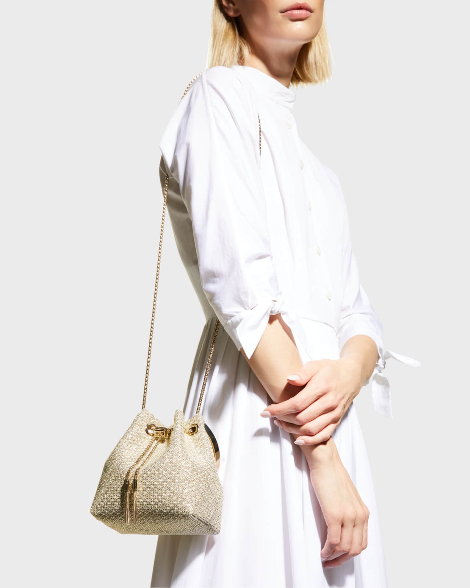 Bon Bon Metallic Top Handle Bucket Bag