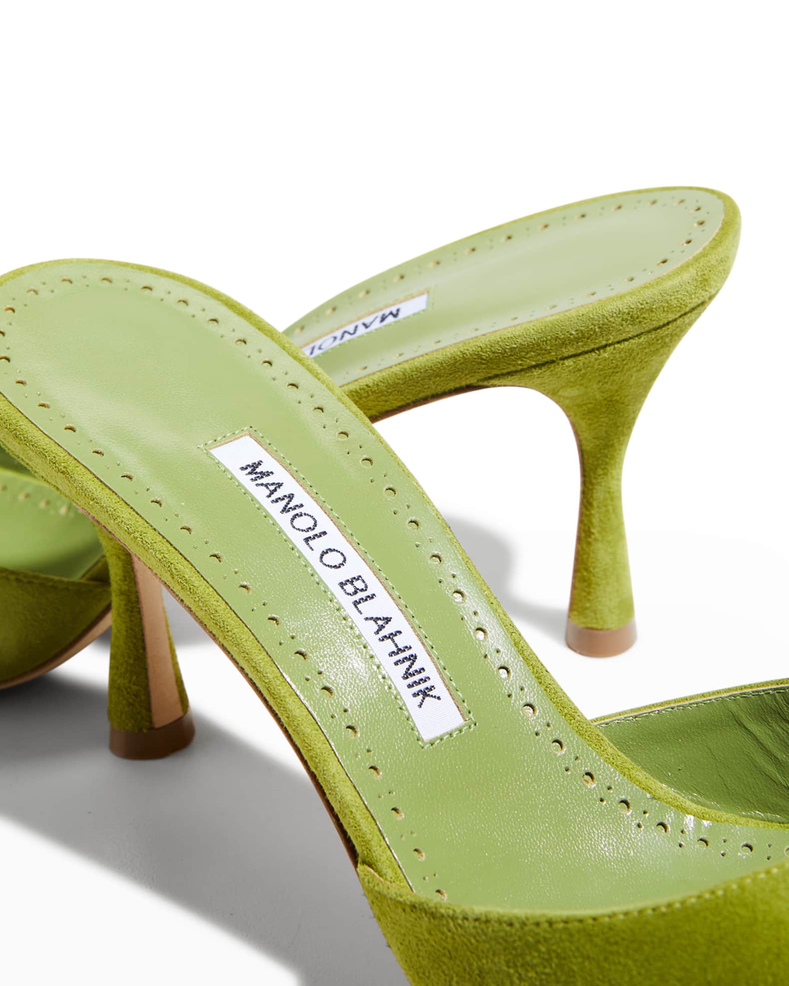 Manolo Blahnik Jada Suede Mule Sandals Neiman Marcus