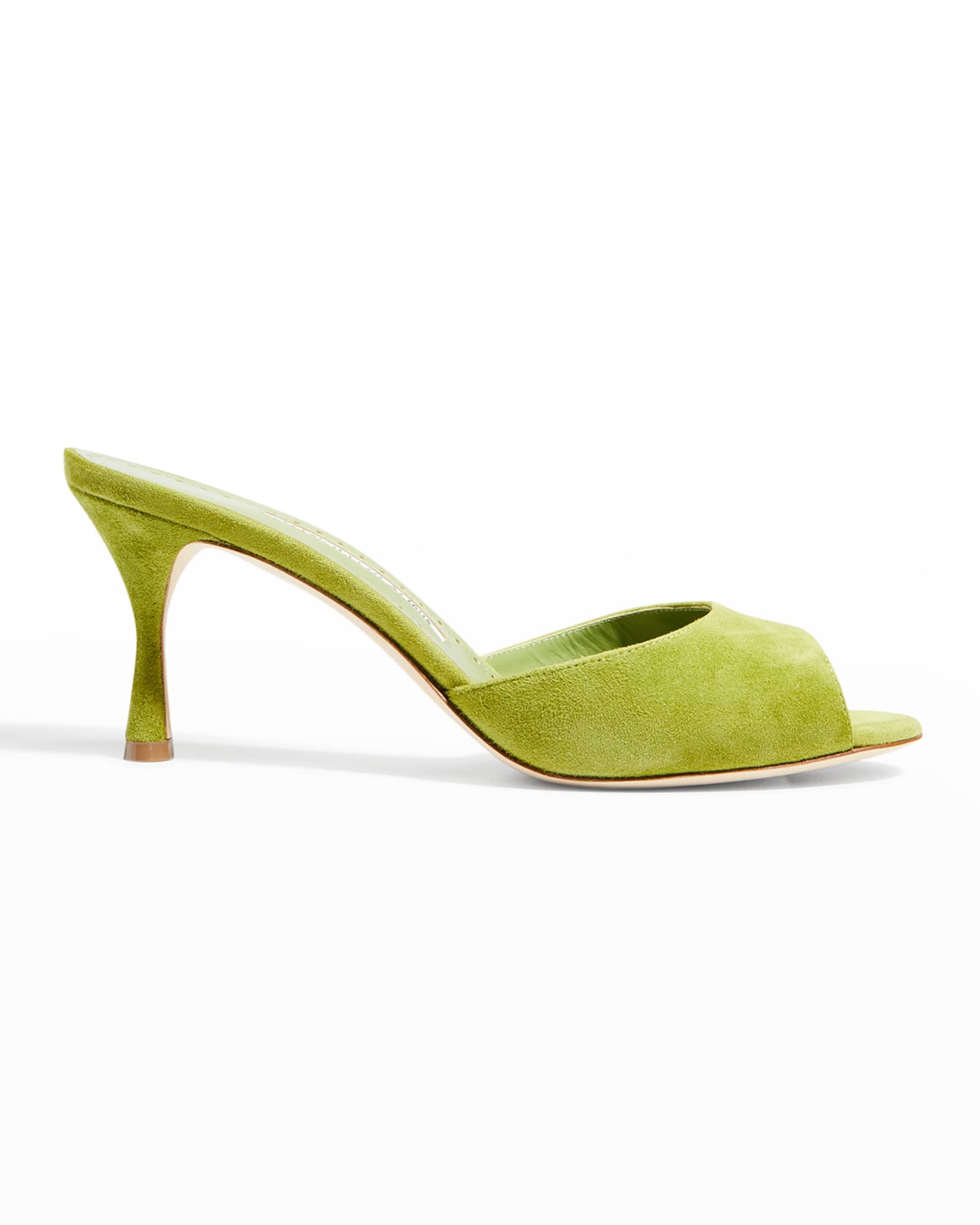 Manolo Blahnik Jada Suede Mule Sandals Neiman Marcus