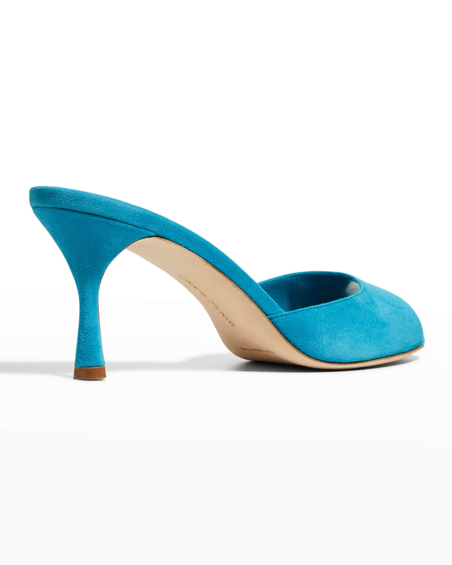 Manolo Blahnik Jada Suede Mule Sandals Neiman Marcus