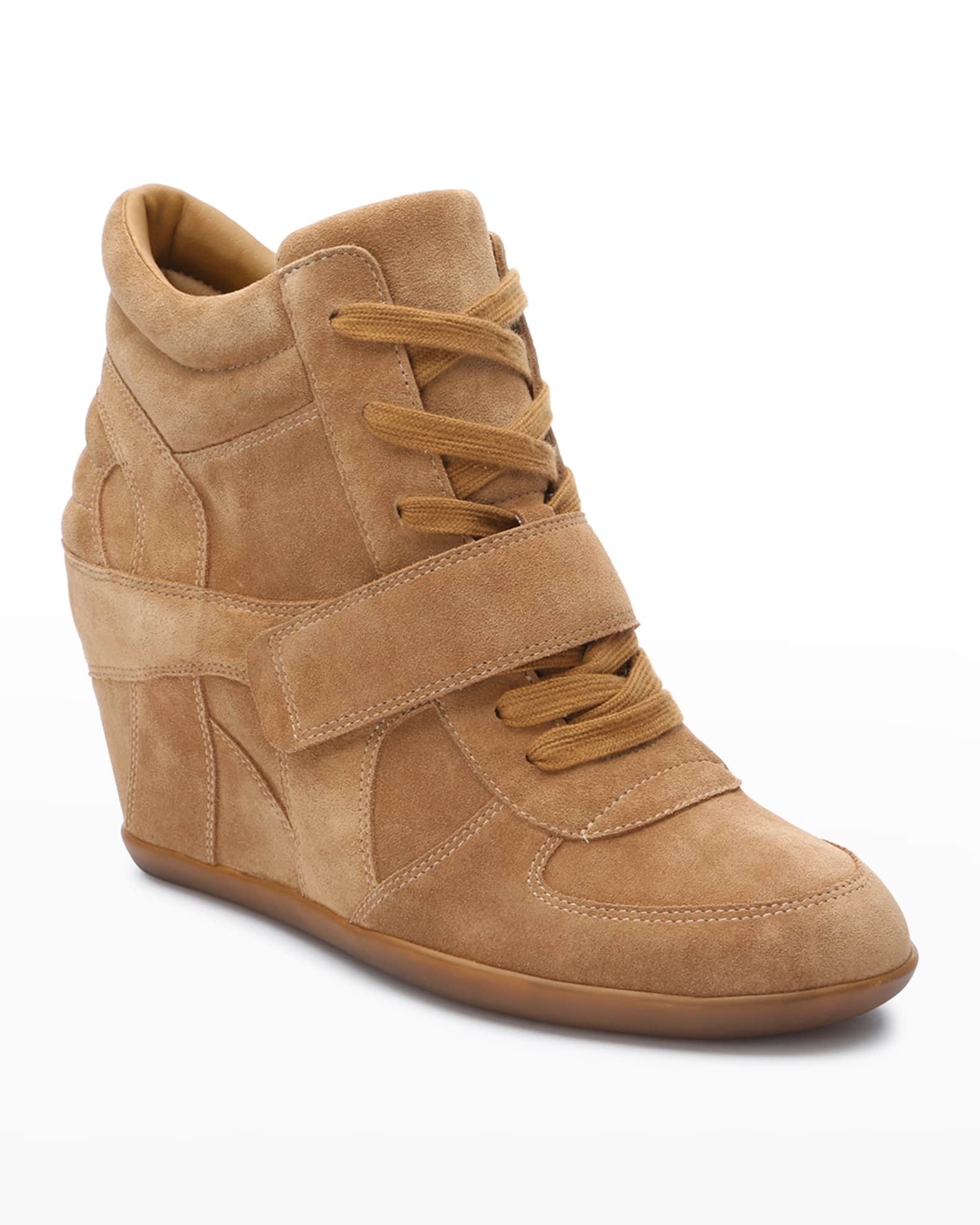 Brown wedge trainers Clearance