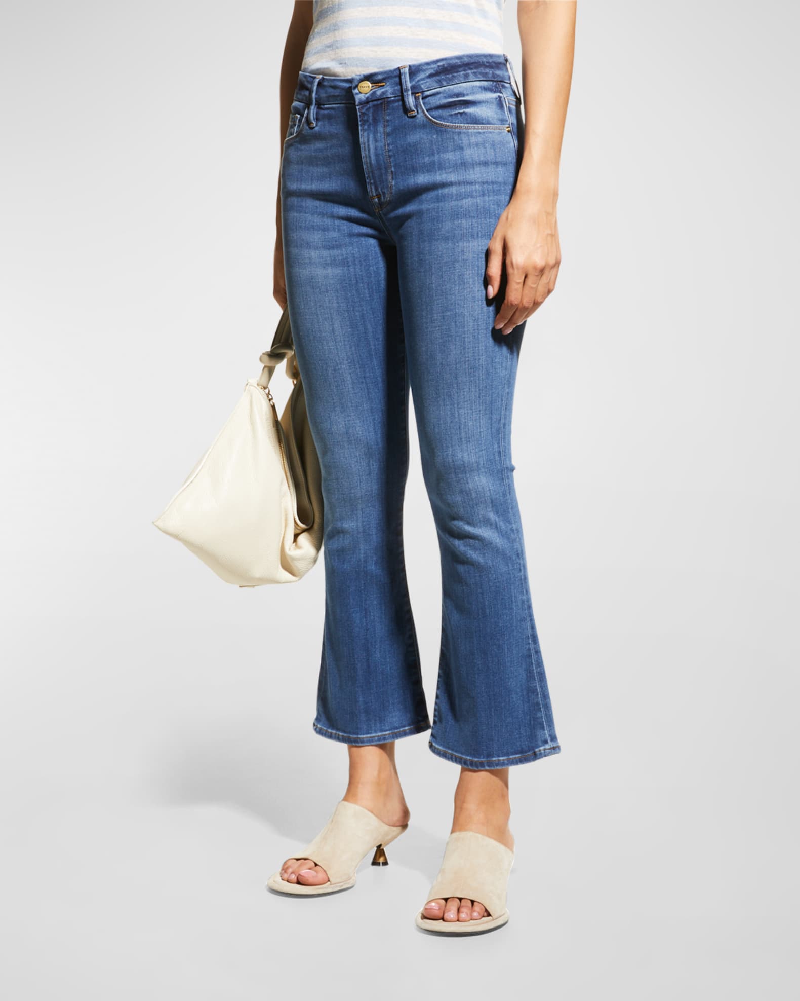 Frame Denim Women's Le Crop Mini Boot Frayed Fringe Hem Jeans Size 25 ...
