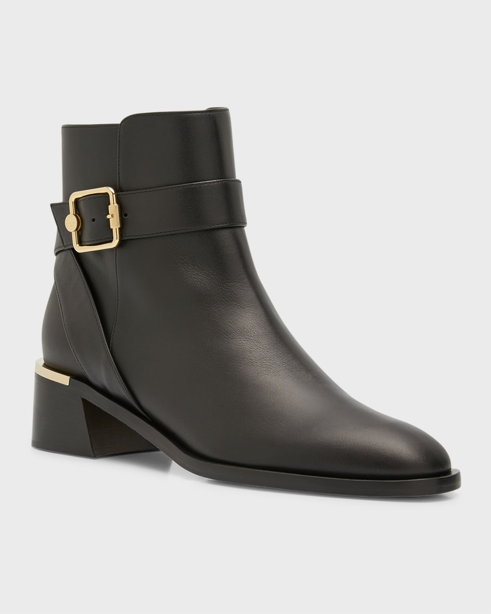 Jimmy Choo Clarice Leather Buckle Ankle Booties | Neiman Marcus