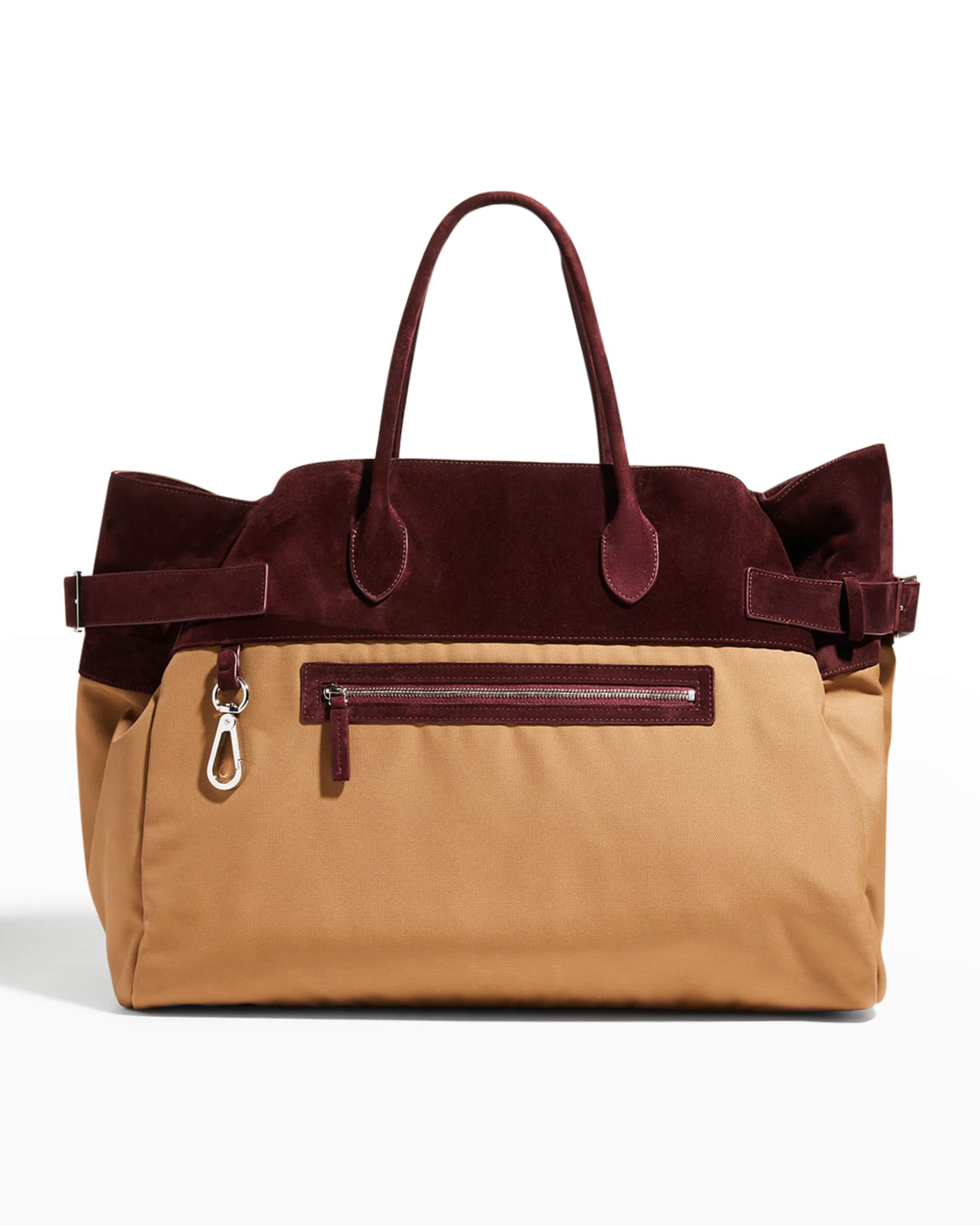 THE ROW Margaux 17 Inside Out Top-Handle Bag in Suede & Nylon | Neiman ...