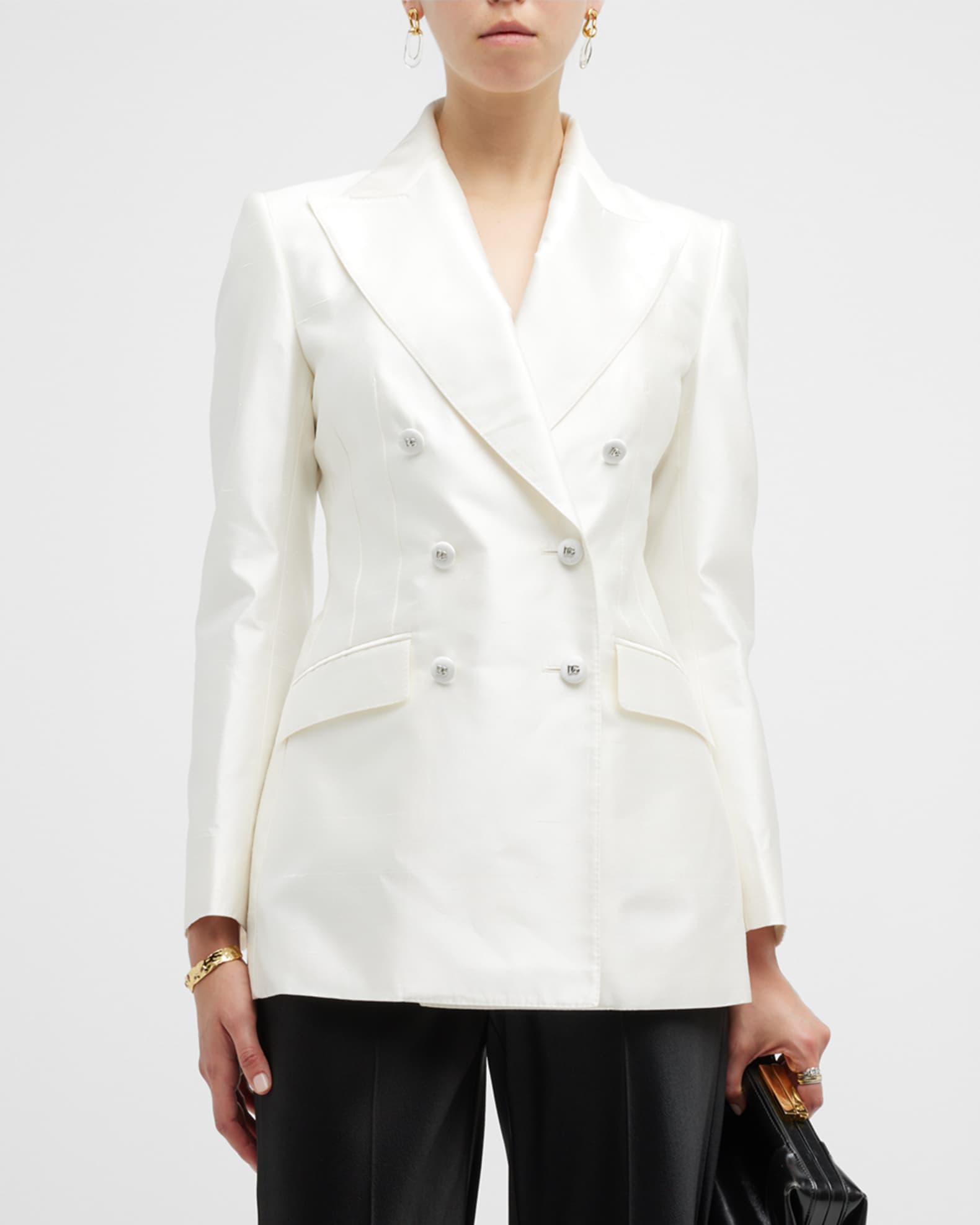 Dolce&Gabbana Mikado Shantung Silk Double-Breasted blazer
