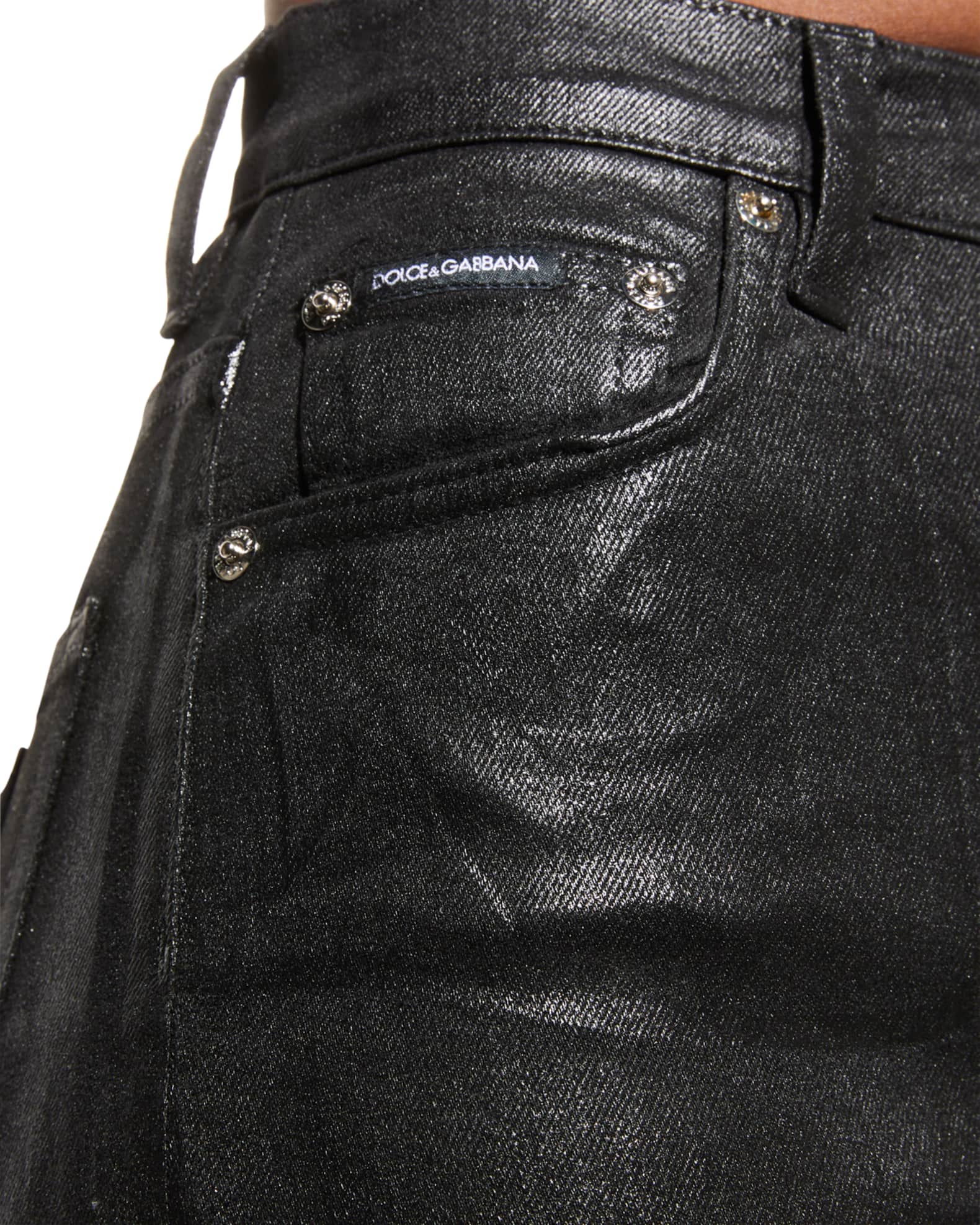 Dolce & Gabbana Black Angel Embroidery Skinny Denim Jeans main image 0
