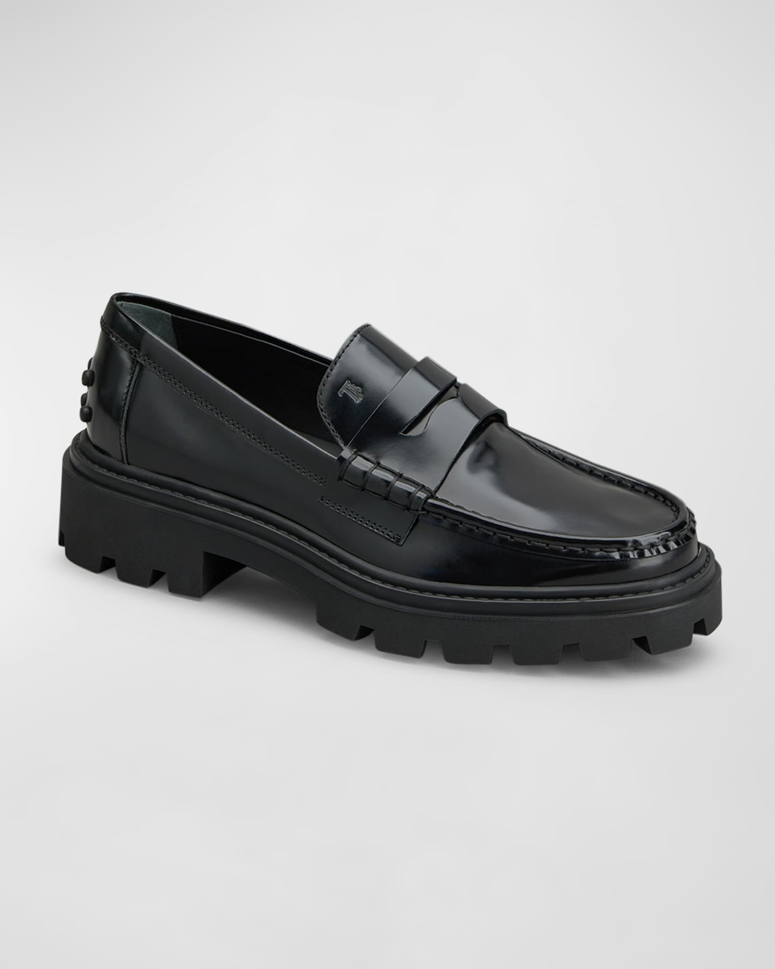 Calfskin Lug-Sole Penny Loafers 1