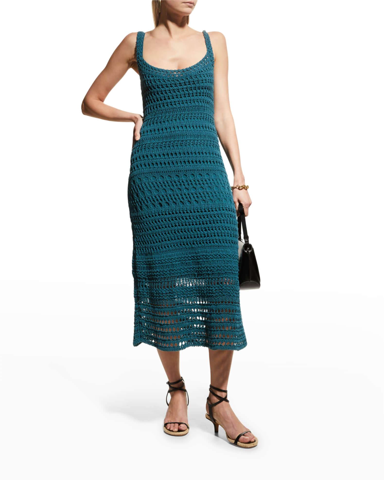 Vince Cotton Lace Crochet Midi Dress Neiman Marcus 2843