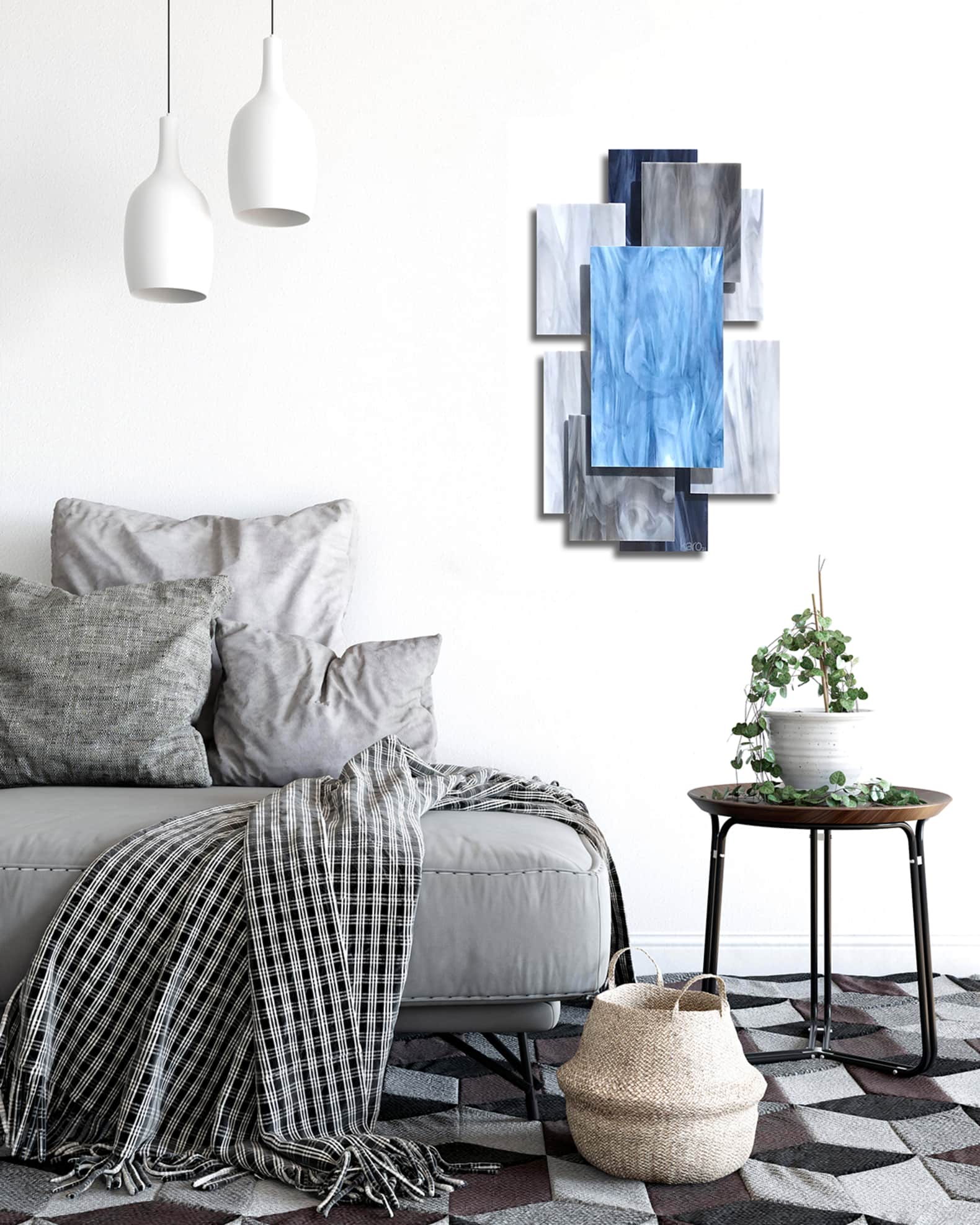 Glass and Metal Wall Sculpture 1