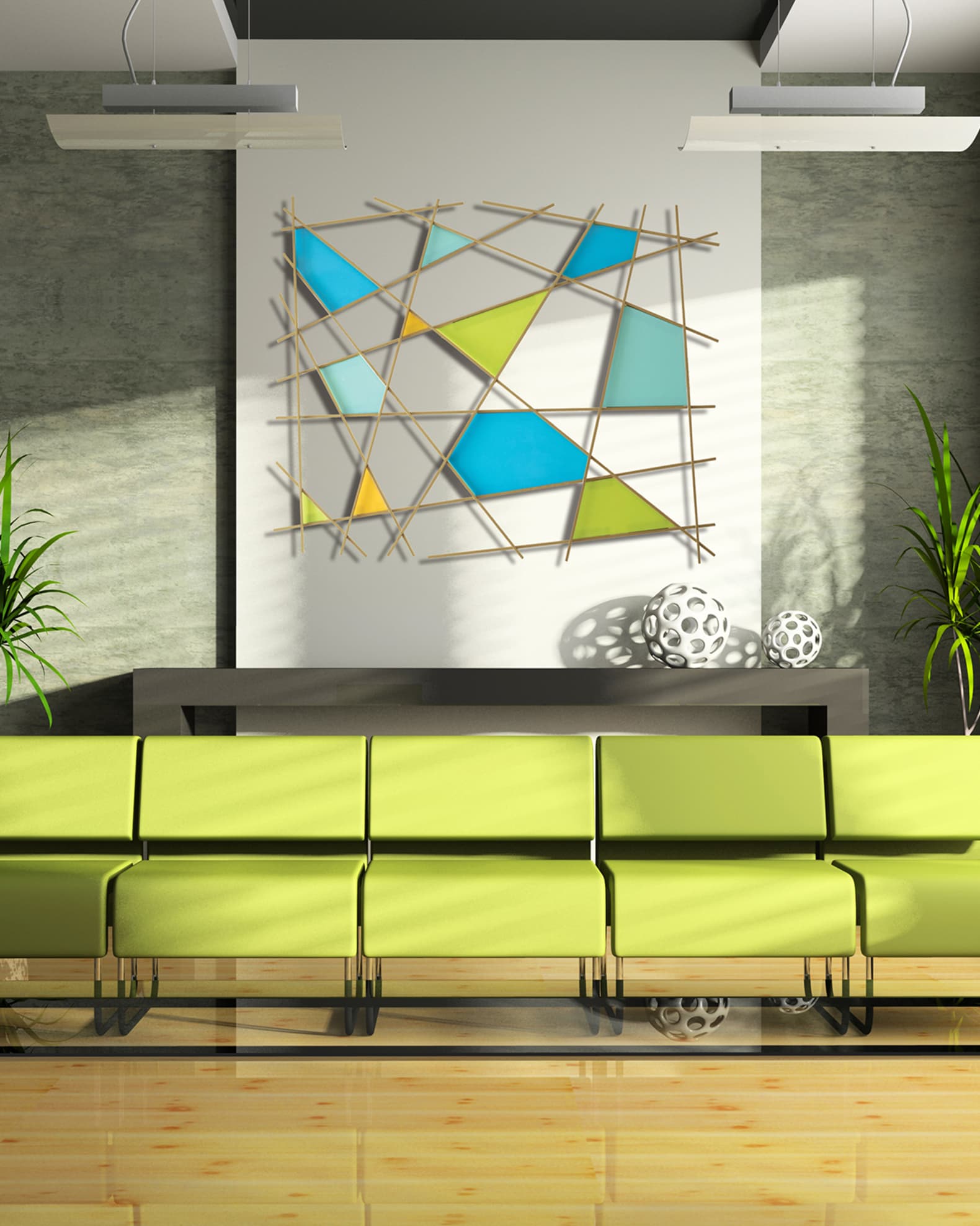 Glass and Metal Wall Sculpture 1