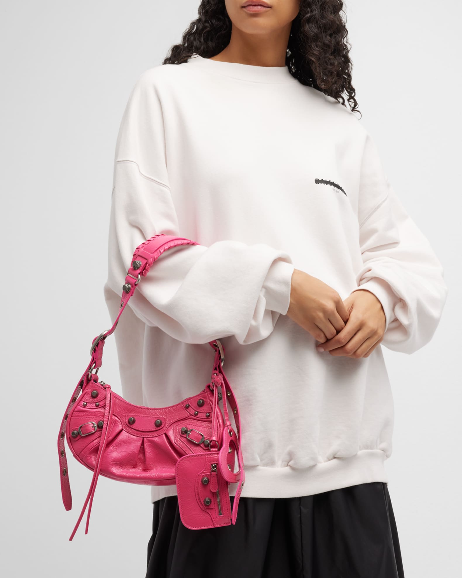 Balenciaga Le Cagole XS Zip Leather Shoulder Bag | Neiman Marcus