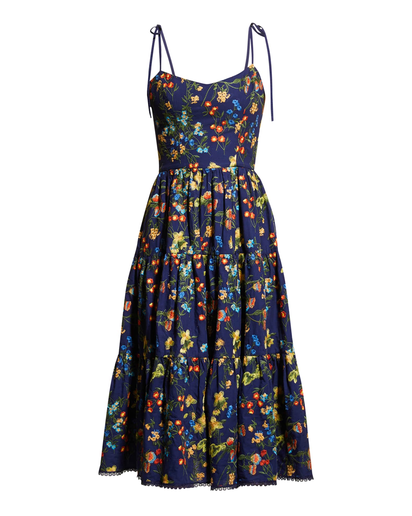 Dress The Population Dream Tiered Floral-Embroidered Dress | Neiman Marcus