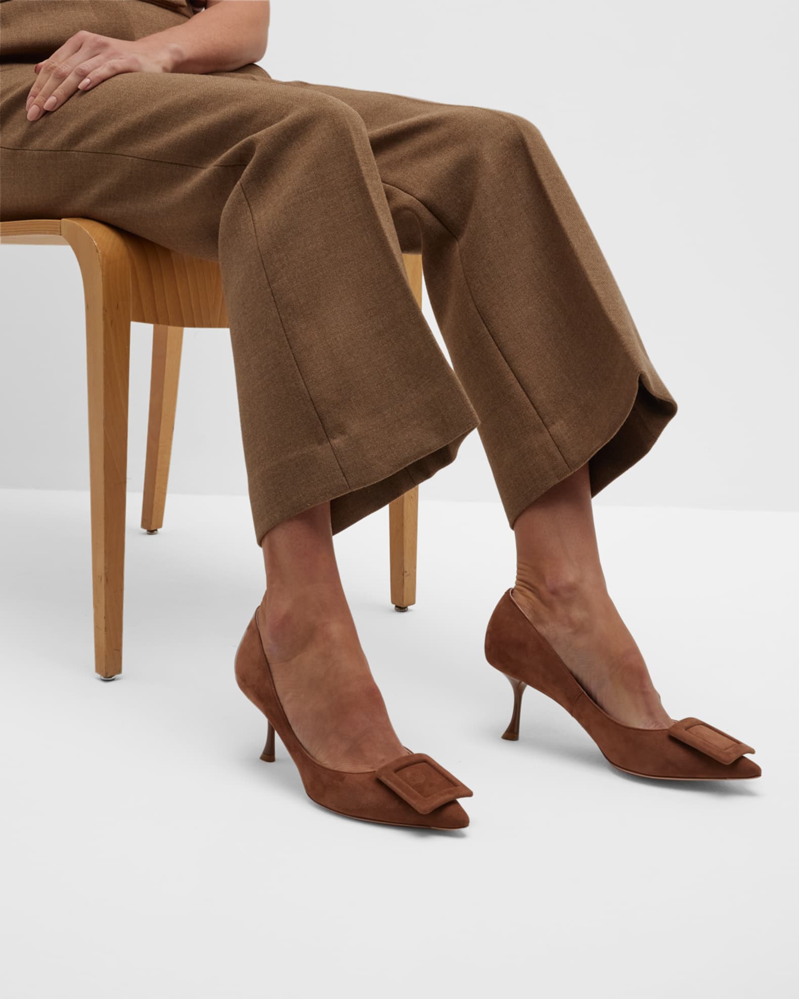 Viv In The City Suede Buckle Pumps 1