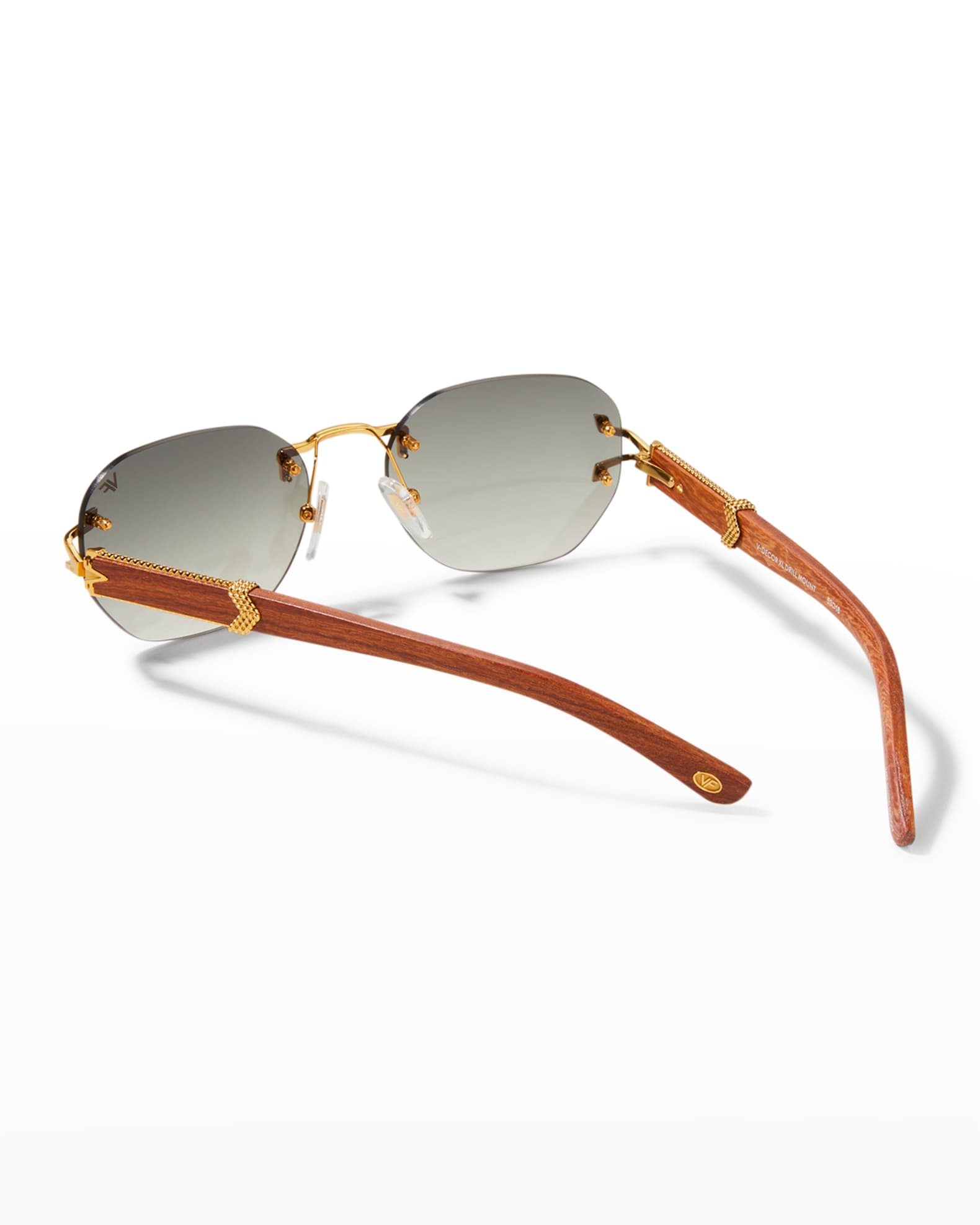 Vintage Frames Company Men's Woods VDecor XL Drill Mount Oval