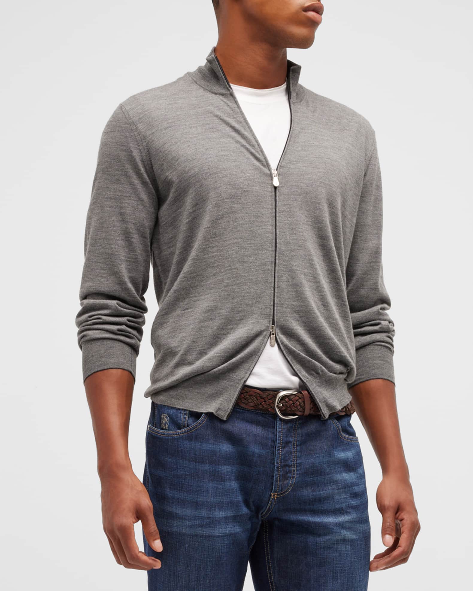 Mens cashmere cardigan zipper outlet