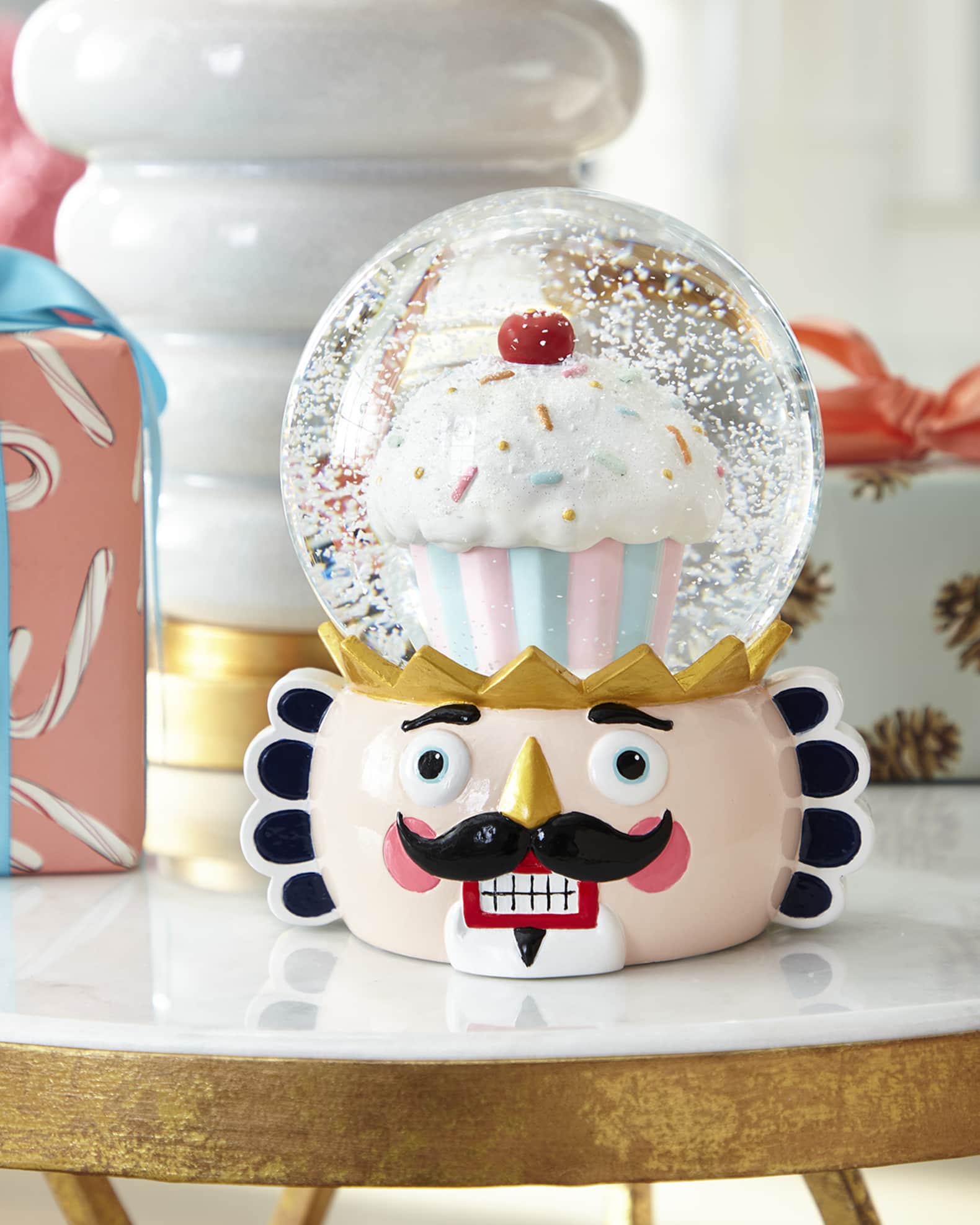 Glitterville Colonel Cupcake Christmas Snow Globe Neiman Marcus