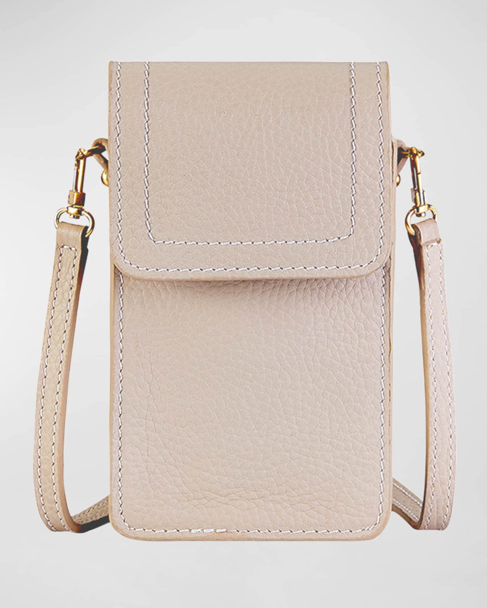 Gigi New York Liv Phone Pebble Leather Crossbody Bag | Neiman Marcus