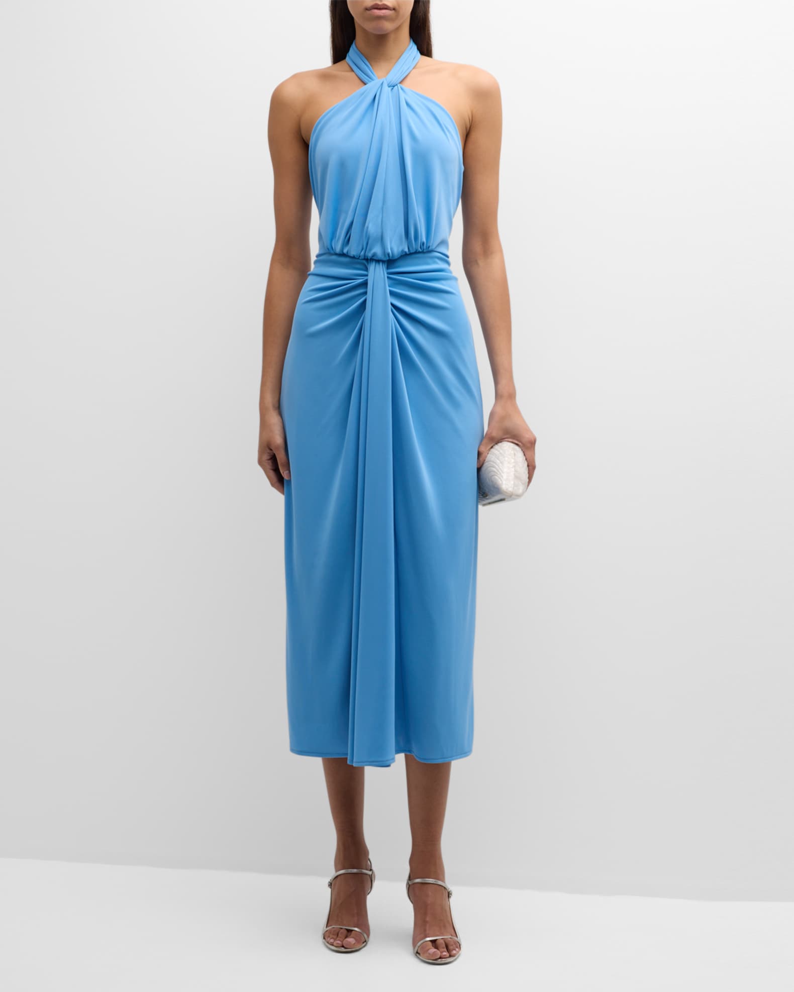 Kaily Twisted Jersey Halter Maxi Dress