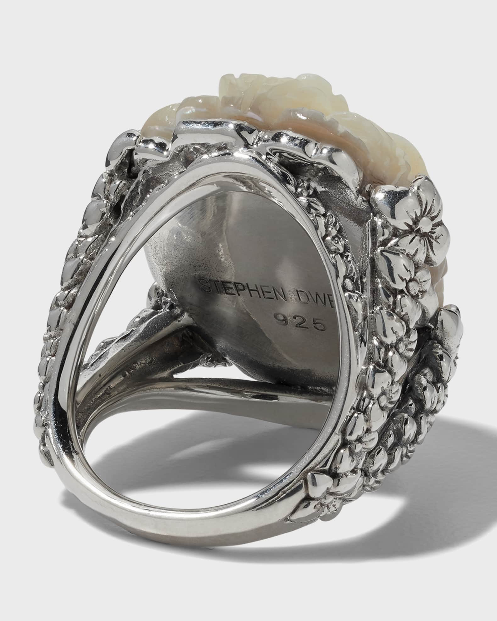 Stephen Dweck HandCarved MotherofPearl Double Shank Ring Neiman Marcus