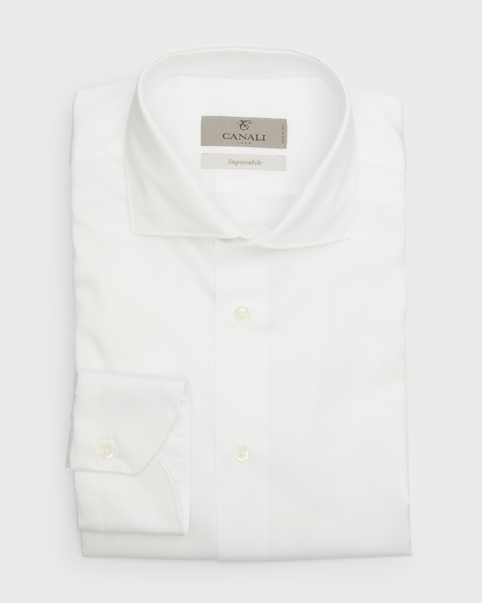 Canali Men's Textured Solid Dress Shirt | Neiman Marcus