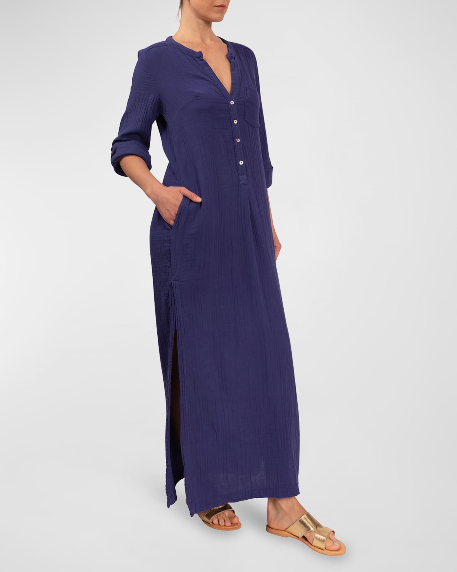Everyday Ritual Tracey Gauze Kaftan Coverup Dress Neiman Marcus