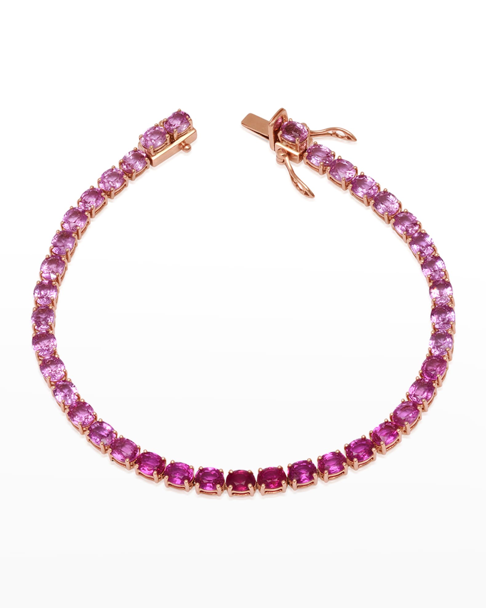 Pink sapphire tennis bracelet clearance