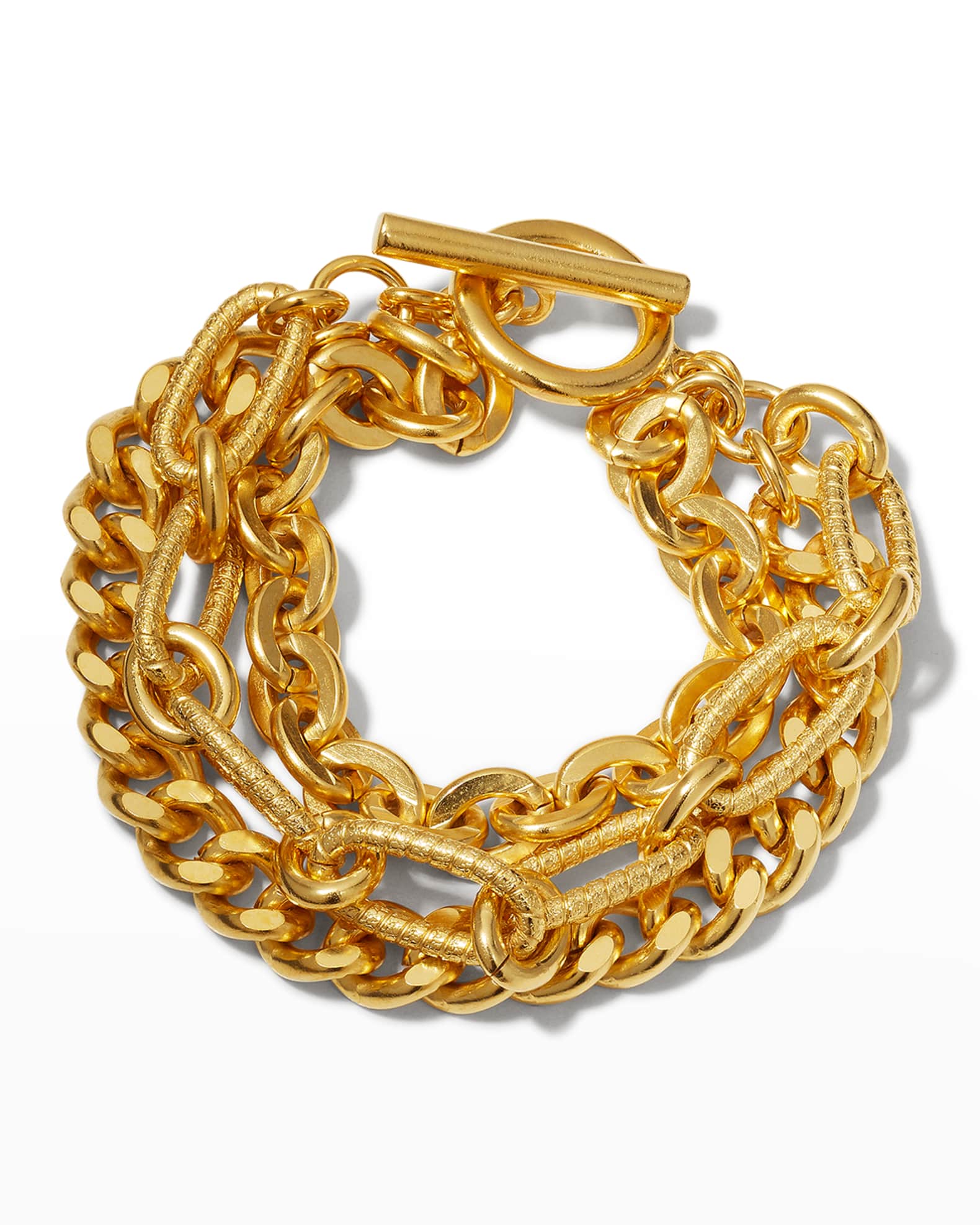 Gold Multi Chain Toggle Bracelet