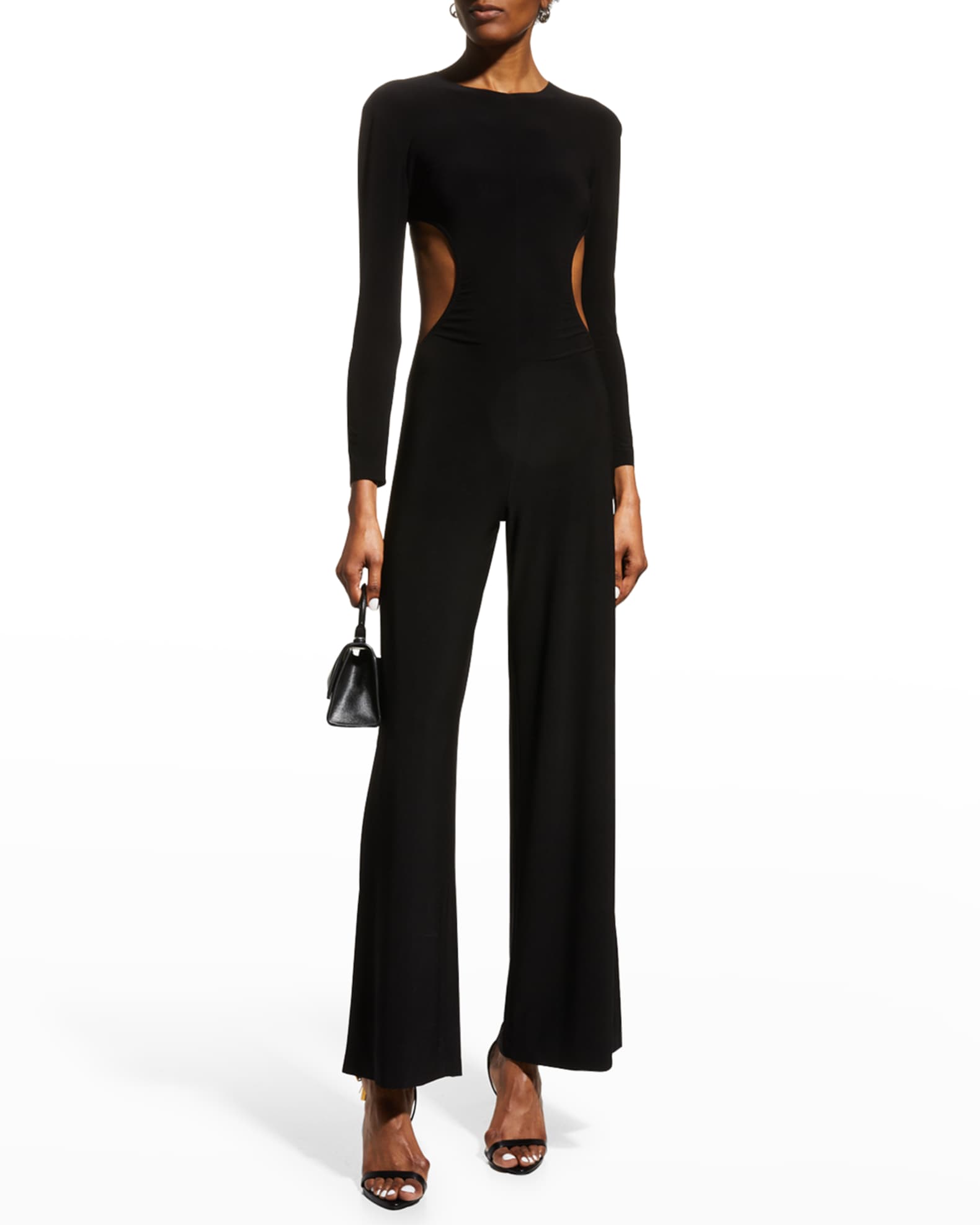 Norma Kamali CutOut LongSleeve Jumpsuit Neiman Marcus