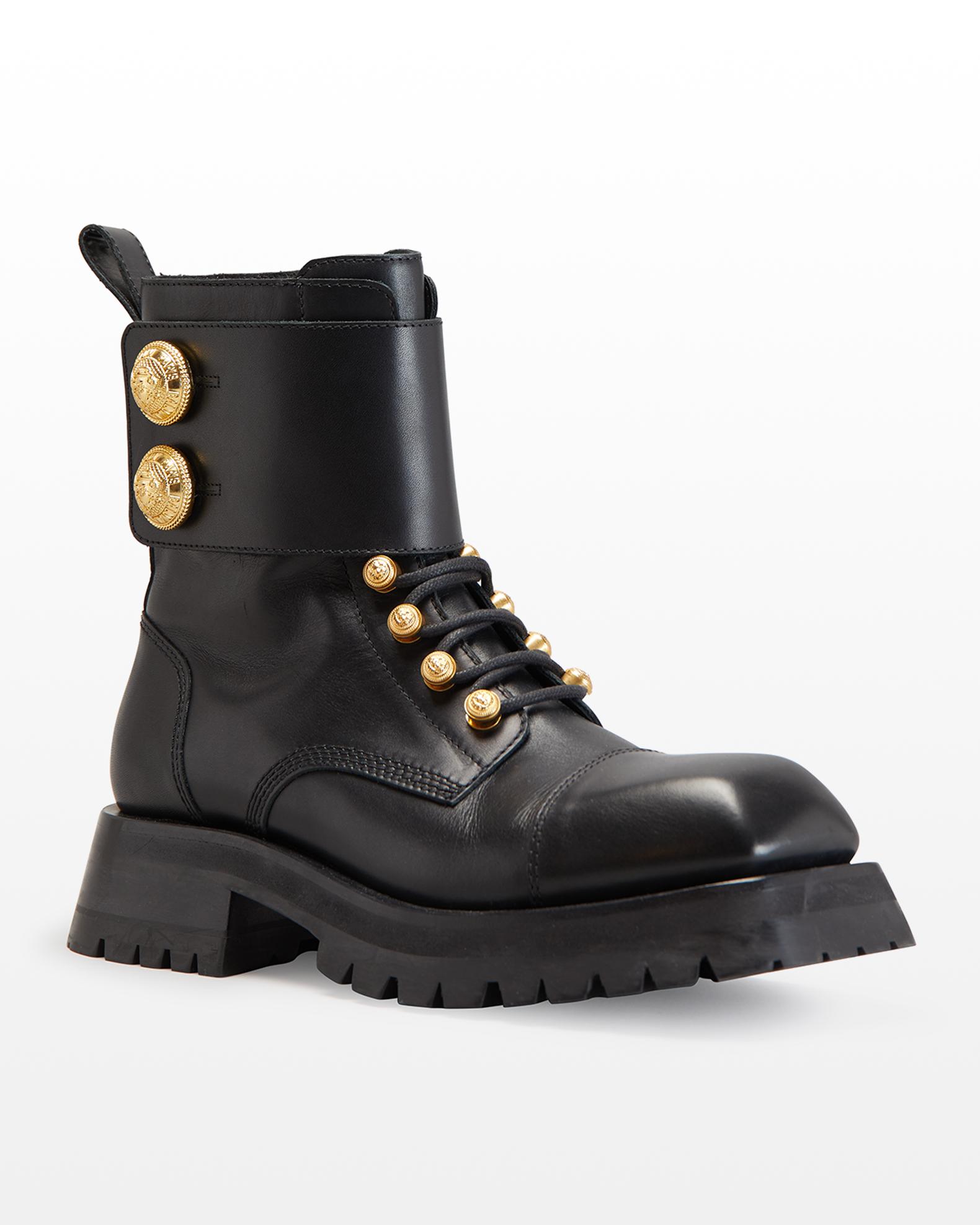 BALMAIN 26S LACE-UP ANKLE BOOTS 105 MM IN BEIGE CALFSKIN
