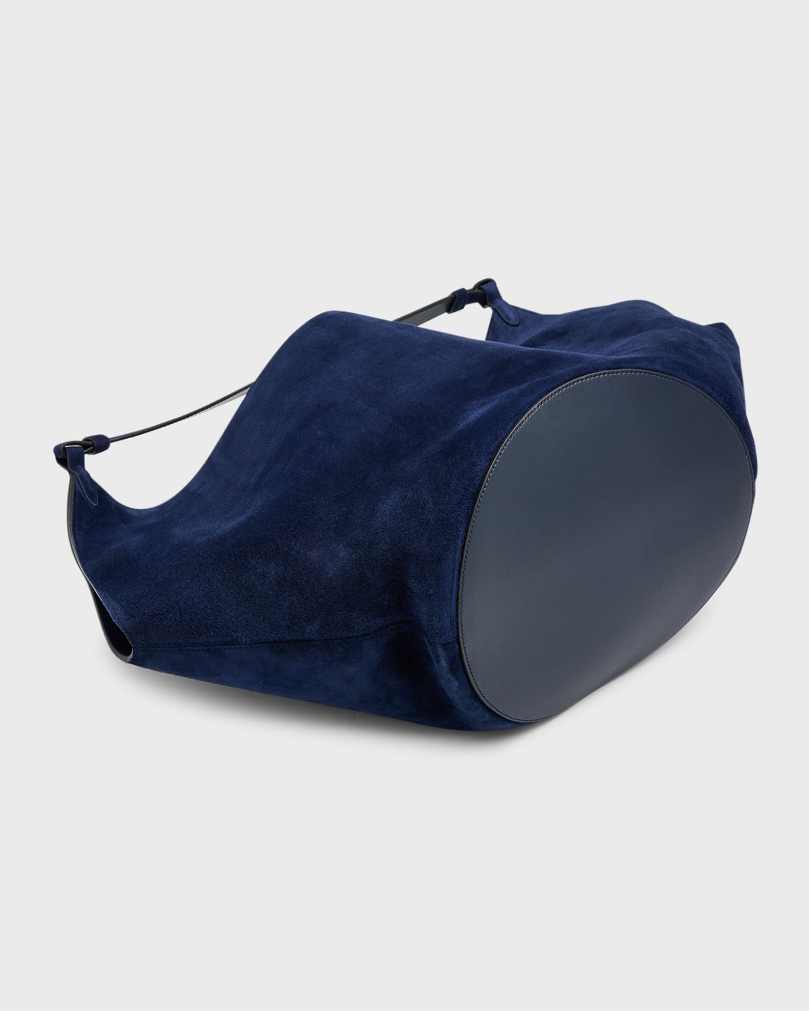 Navy Medium Suede Lotus Tote