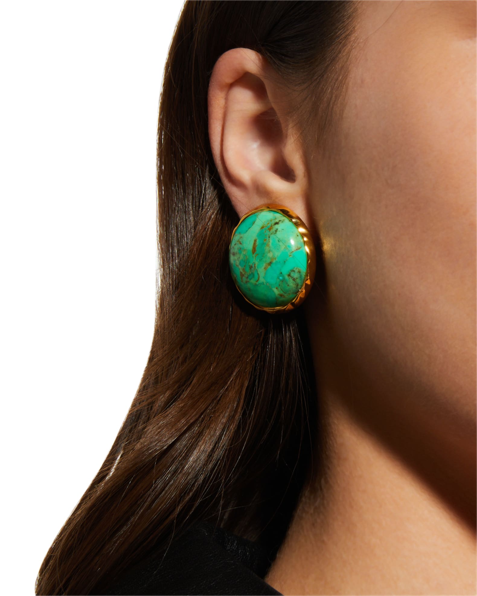 Green Turquoise Clip-On Earrings 1