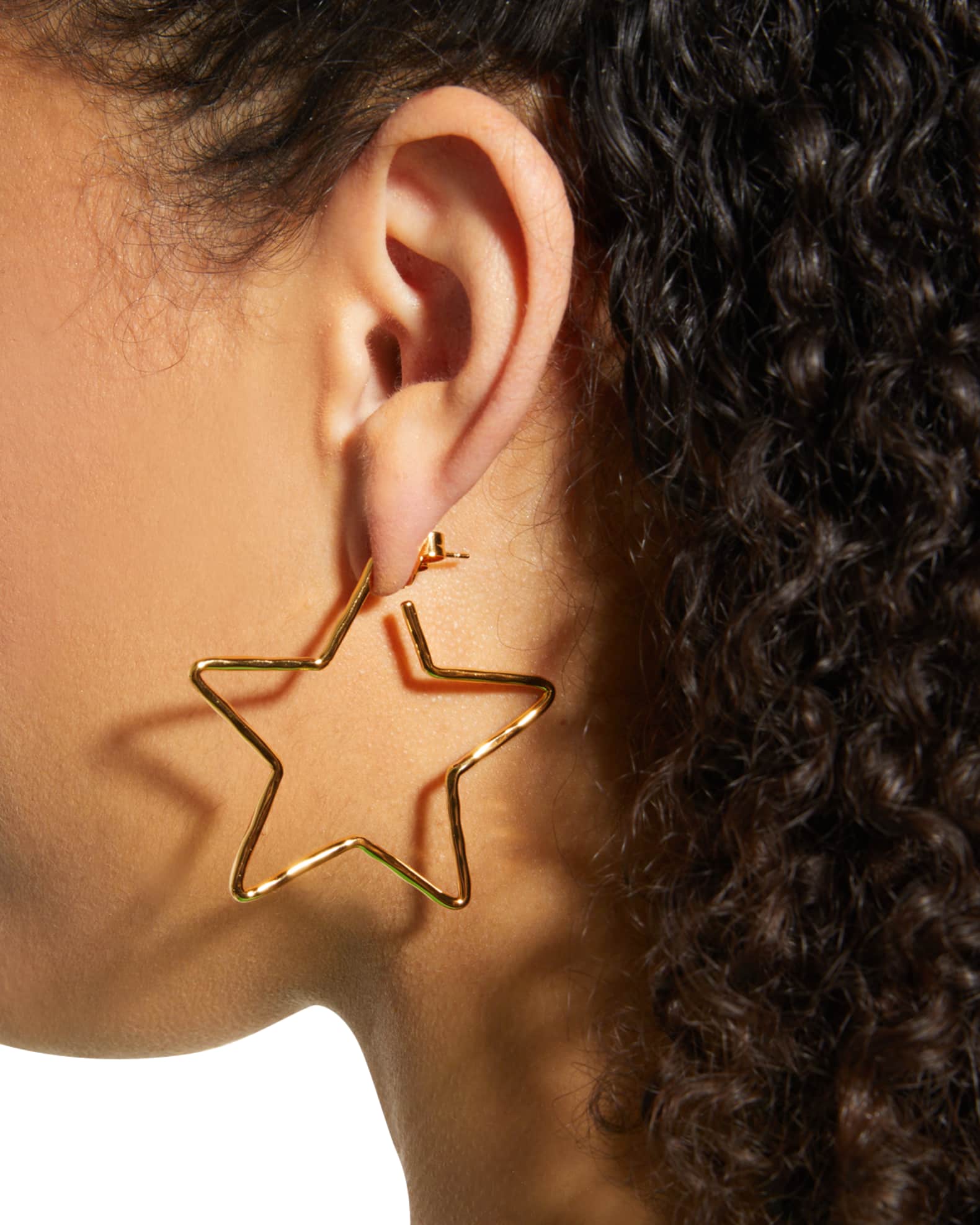 Skinny Star Hoop Earrings 1