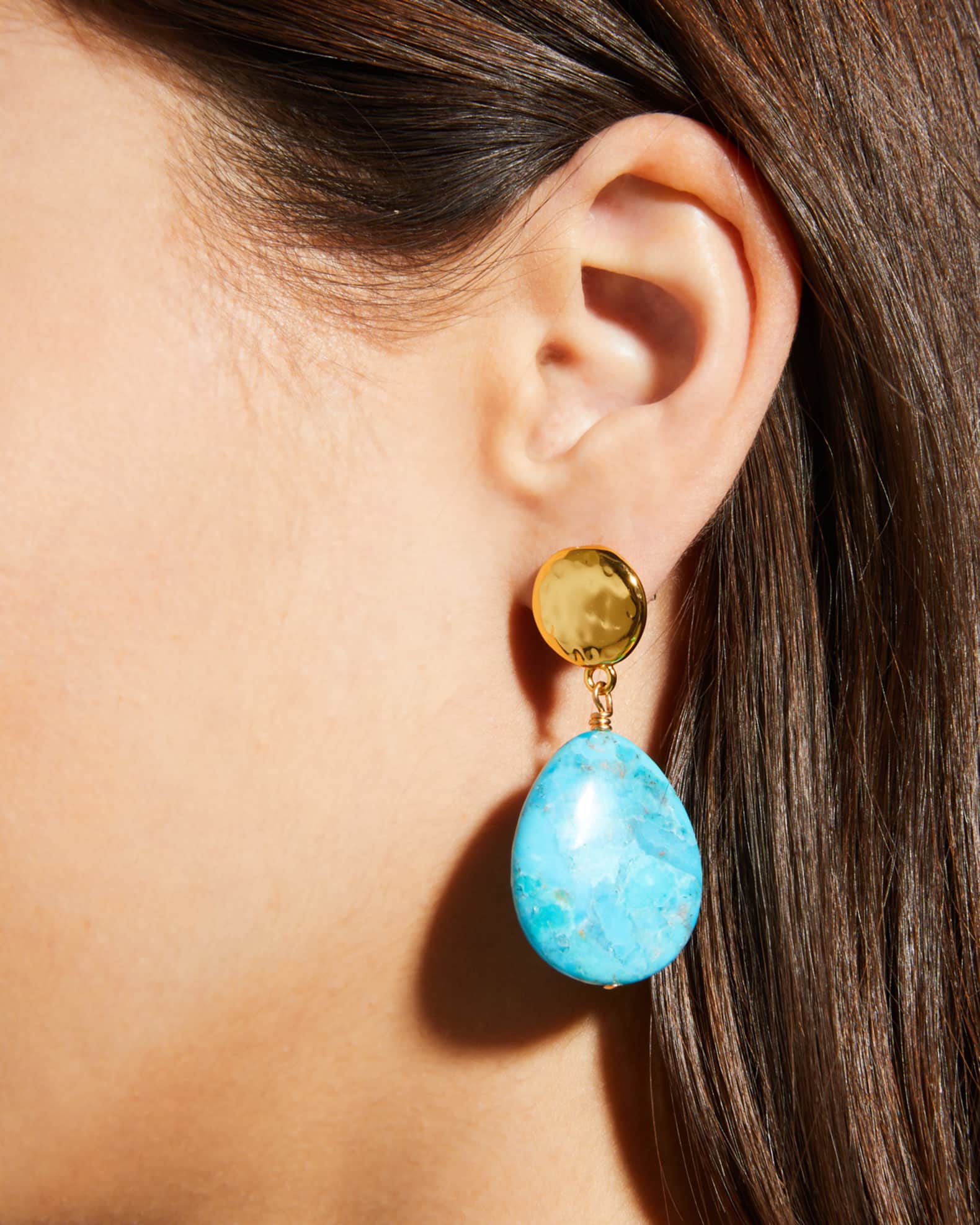 Blue Turquoise Teardrop Earrings 1