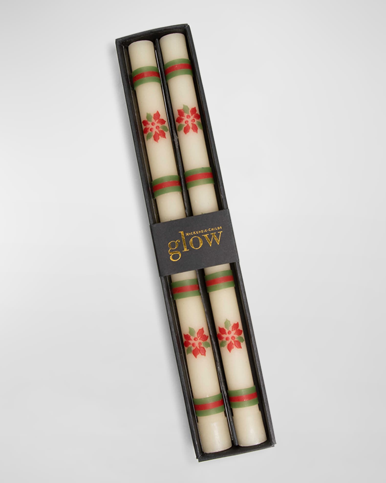 Poinsettia Dinner Candles, Set of 2 1